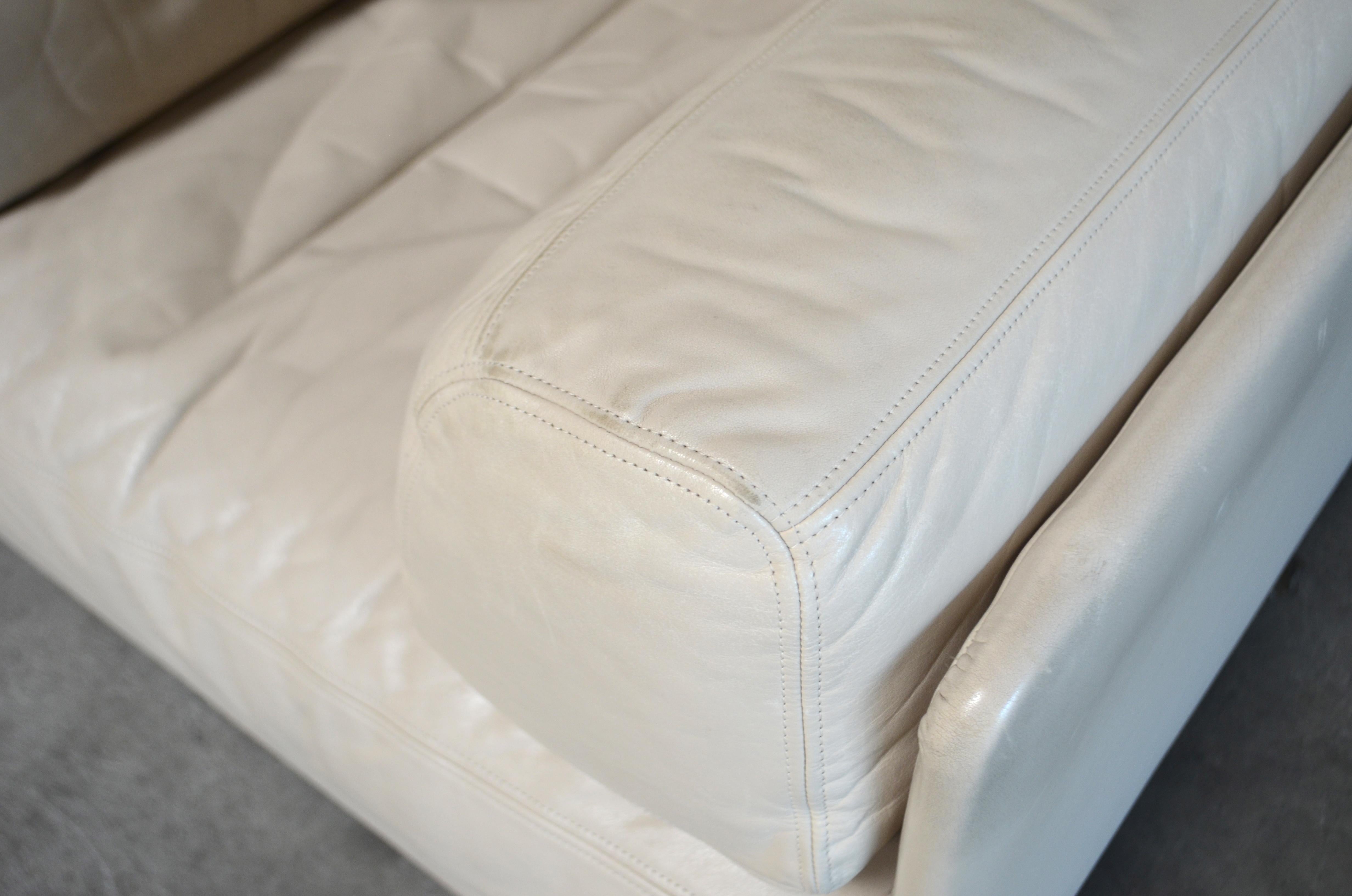 De Sede DS 76 Sessel aus weißem cremefarbenem Leder / Tagesbett 8