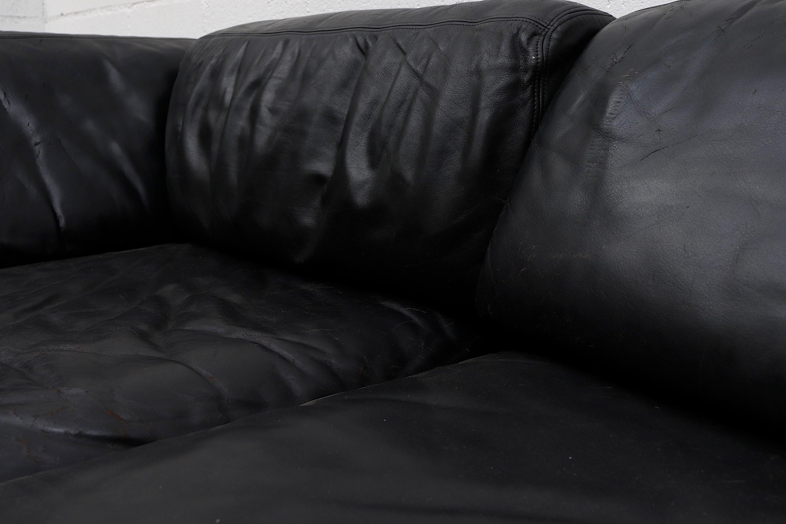 De Sede DS 76 Black Leather 5 Piece Sectional Sleeper Sofa 1