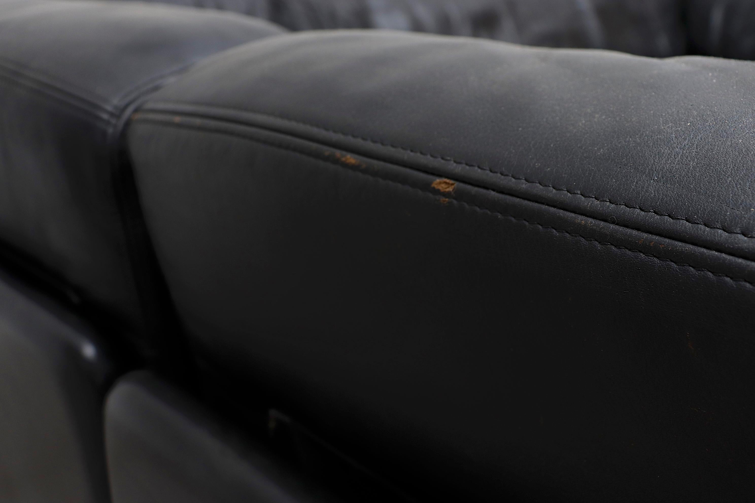 De Sede DS 76 Black Leather 5 Piece Sectional Sleeper Sofa 6