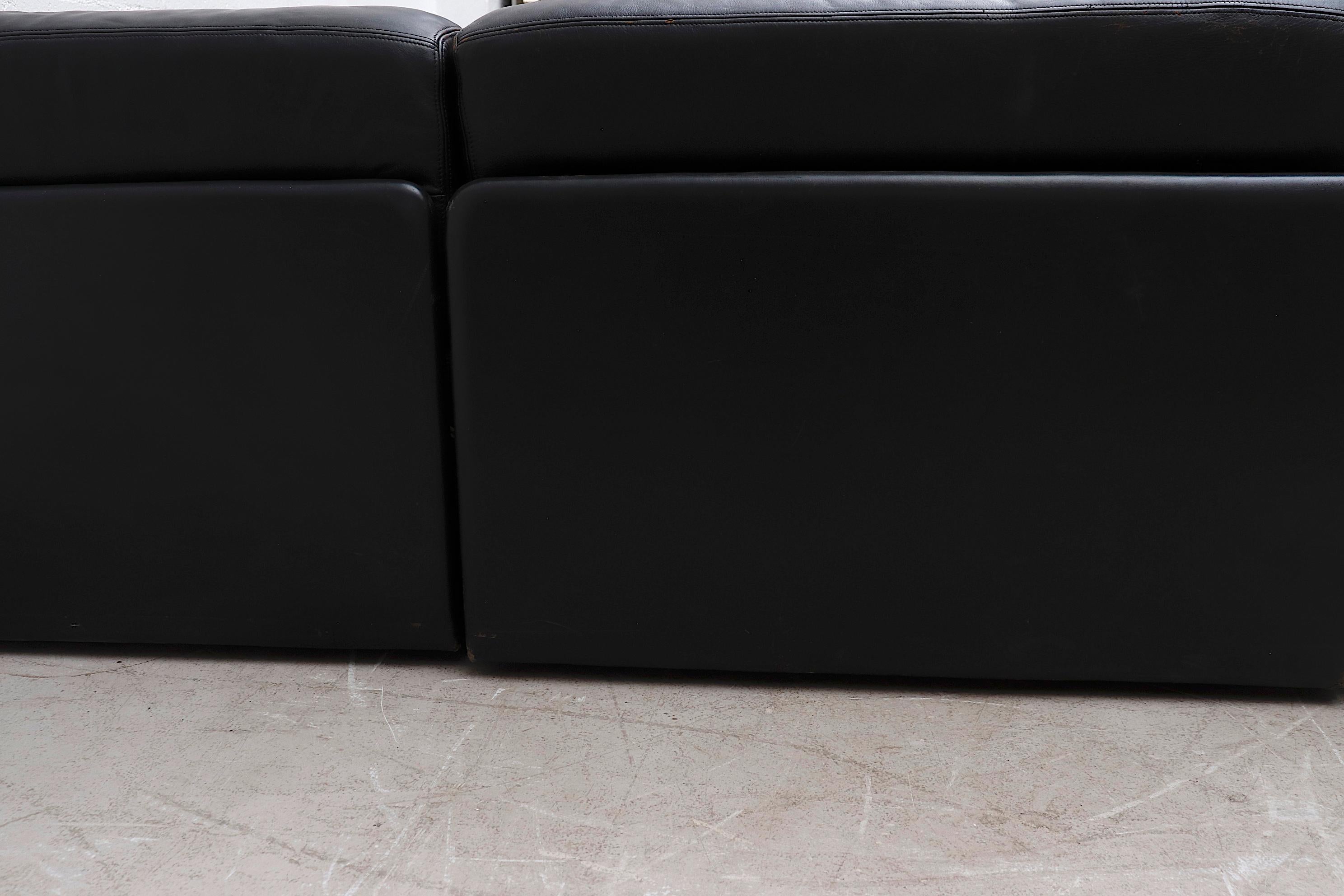 De Sede DS 76 Black Leather 5 Piece Sectional Sleeper Sofa 7