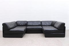 De Sede DS 76 Black Leather 5 Piece Sectional Sleeper Sofa