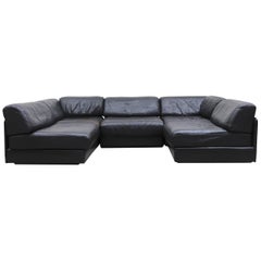 De Sede DS 76 Canapé-lit sectionnel 5 pièces en cuir noir