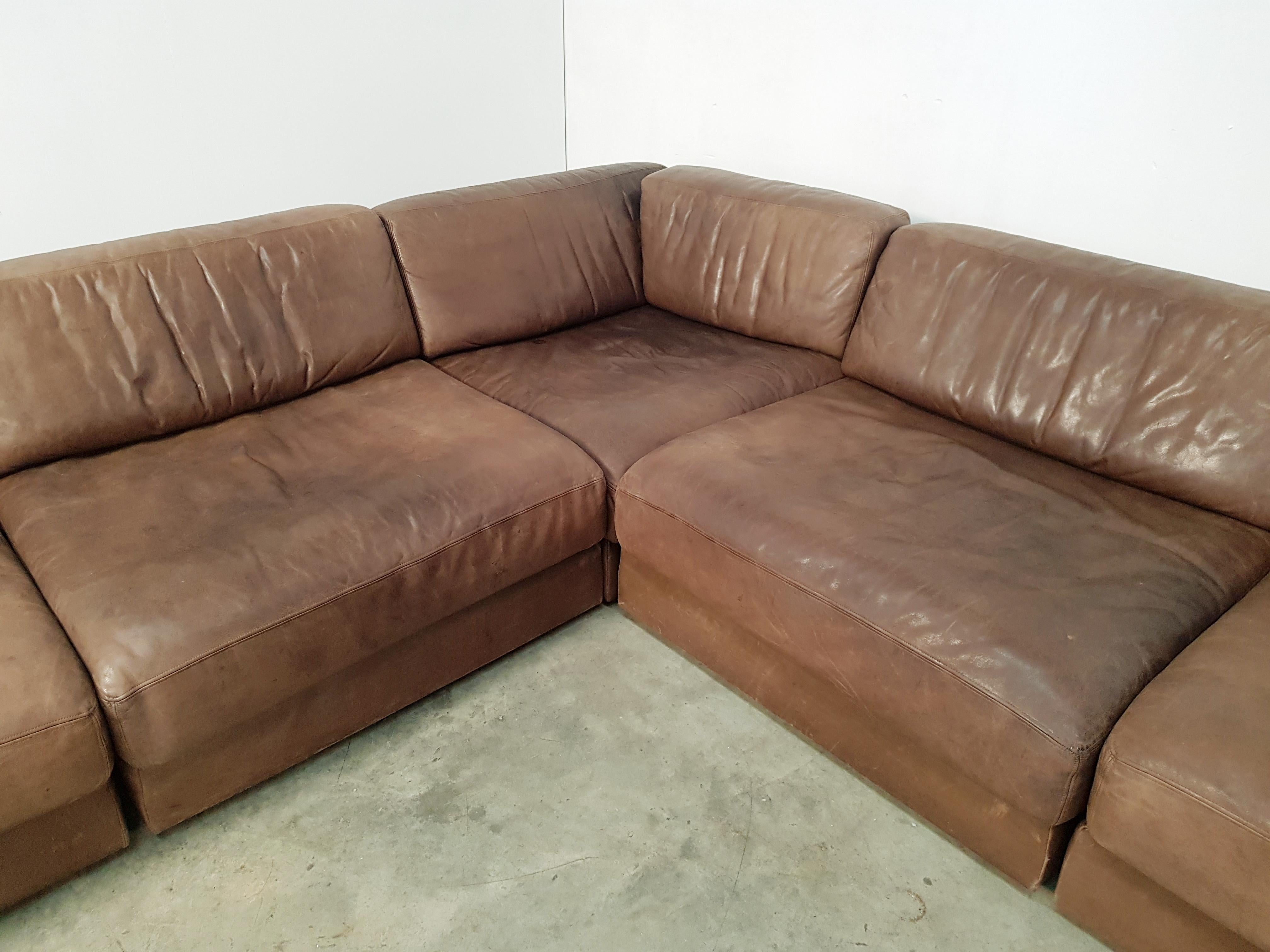 De Sede DS 76 Brown Leather Sectional Sofa 2