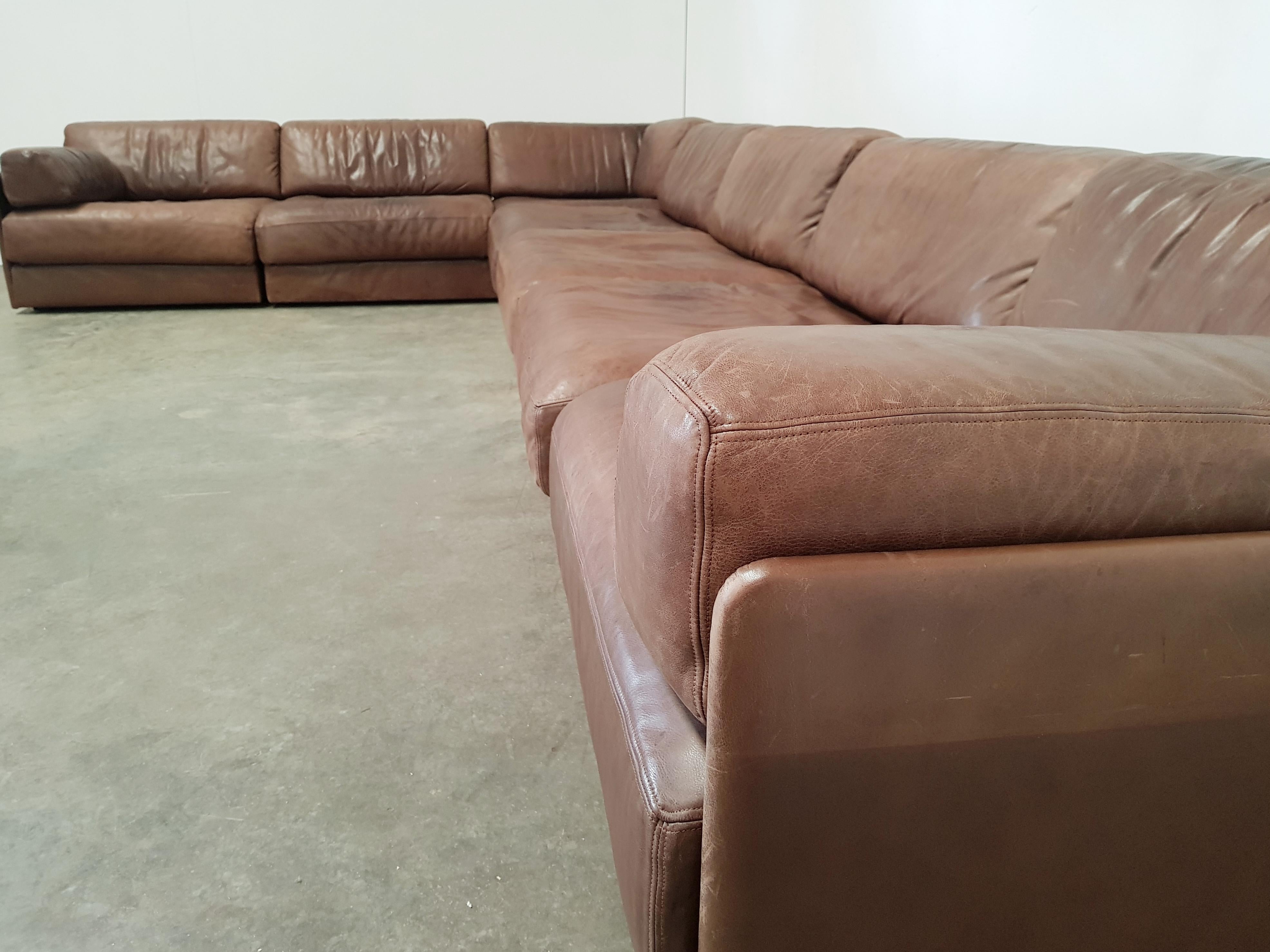 De Sede DS 76 Brown Leather Sectional Sofa 1