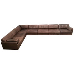 De Sede DS 76 Brown Leather Sectional Sofa