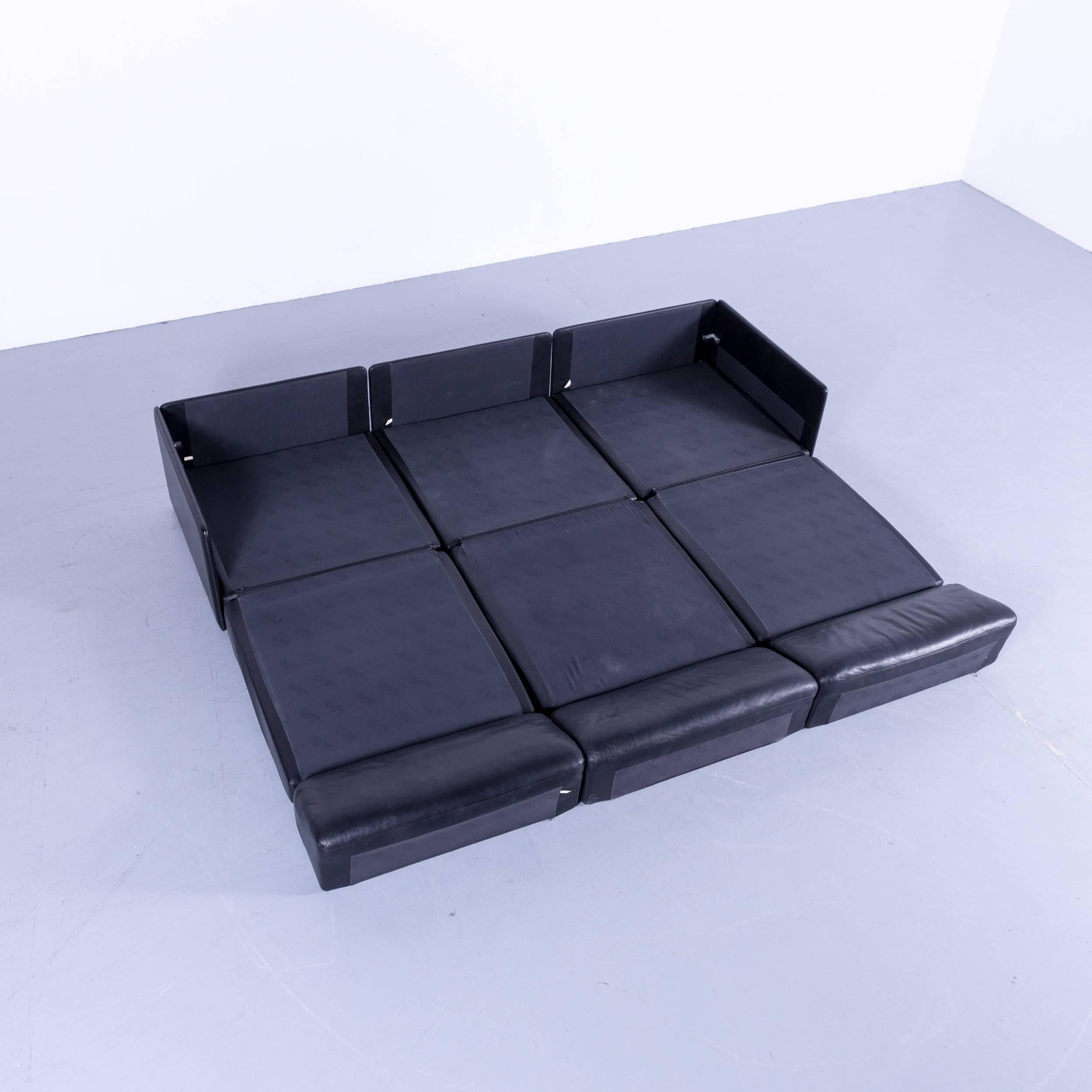 De Sede DS 76 Designer Corner Sofa Black Leather Sleeping Function Bed 2