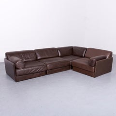 De Sede DS 76 Designer Sofa Brown Leather Corner Couch