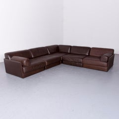 De Sede DS 76 Designer Sofa Brown Leather Corner Couch