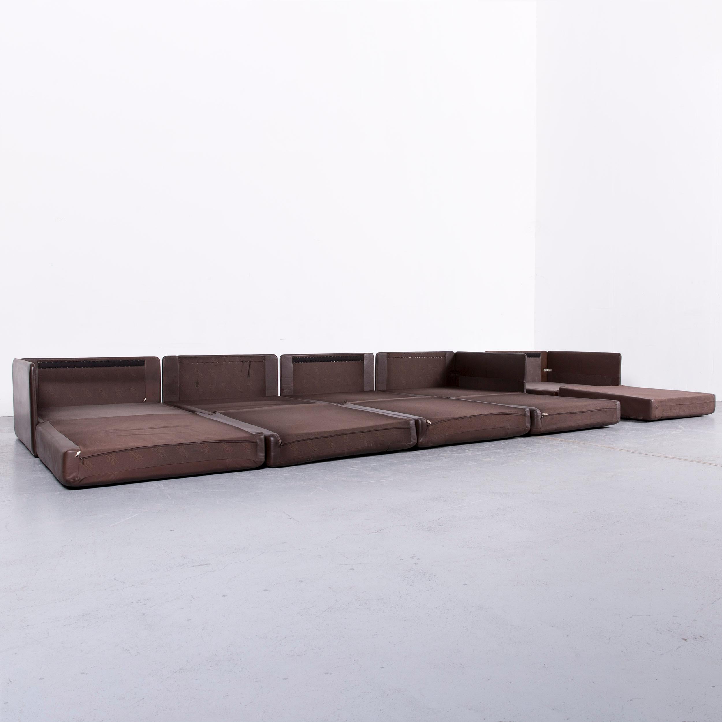 De Sede DS 76 Designer Sofa Brown Leather Corner Couch In Good Condition In Cologne, DE