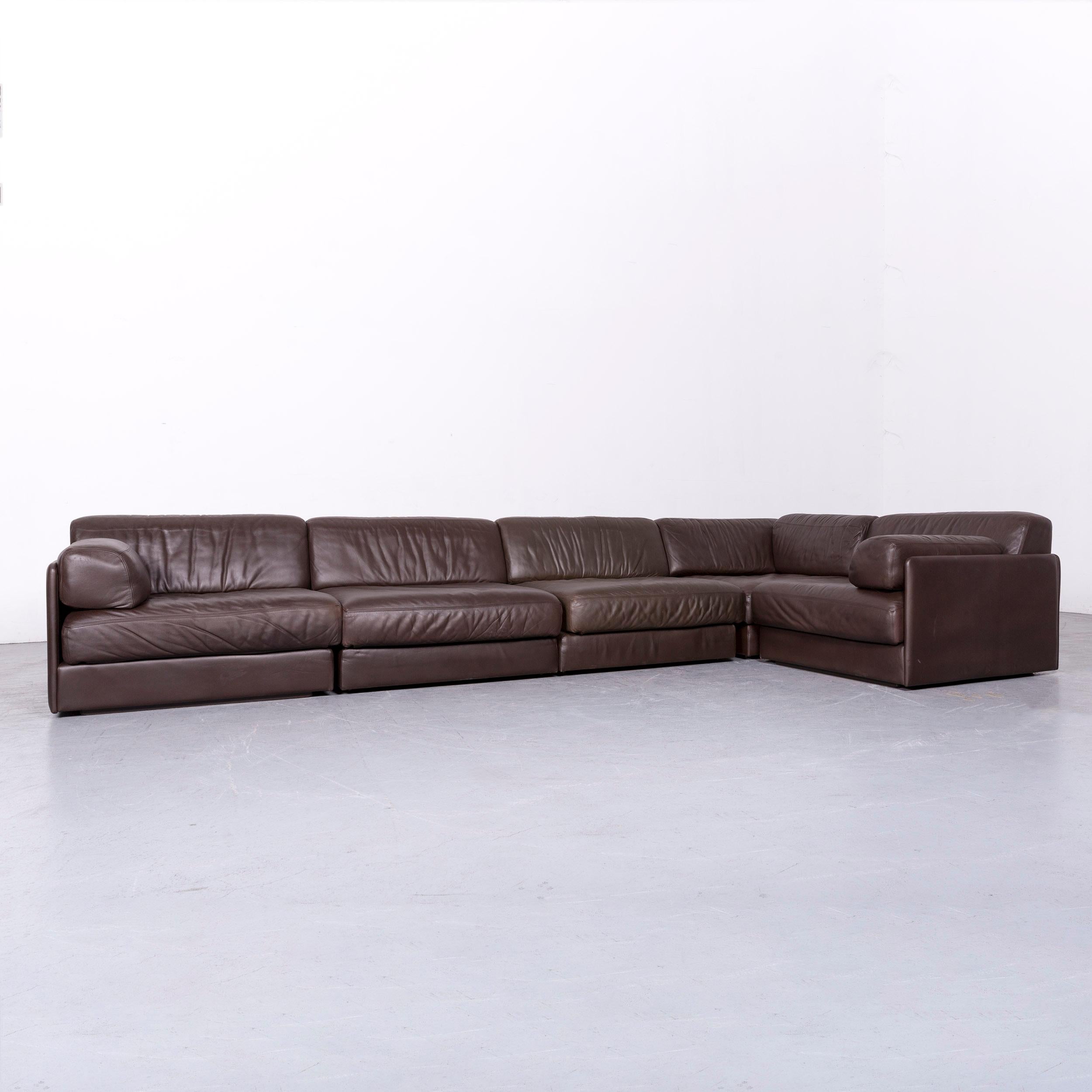 De Sede DS 76 Designer Sofa Brown Leather Corner Couch For Sale 1