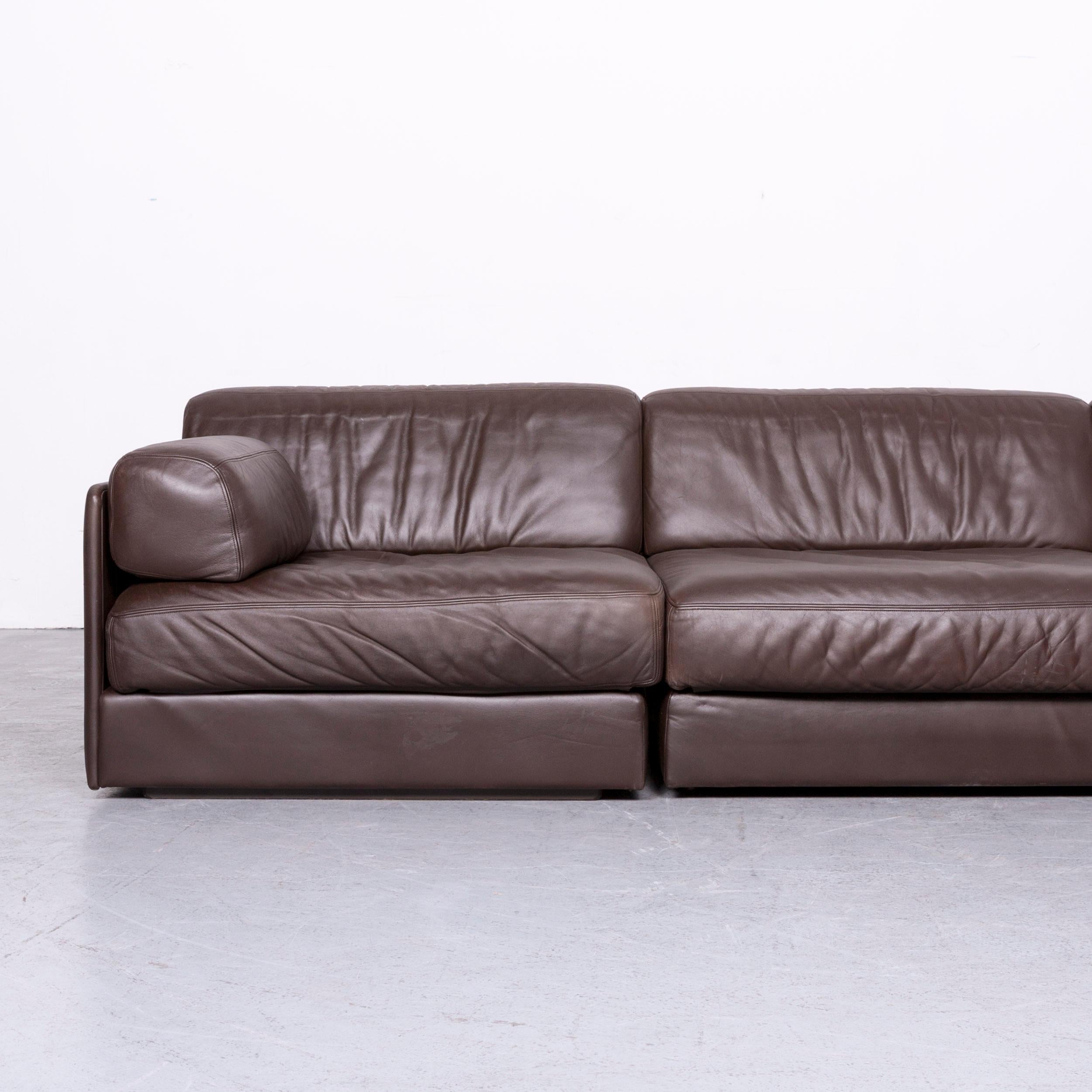 De Sede DS 76 Designer Sofa Brown Leather Corner Couch For Sale 2