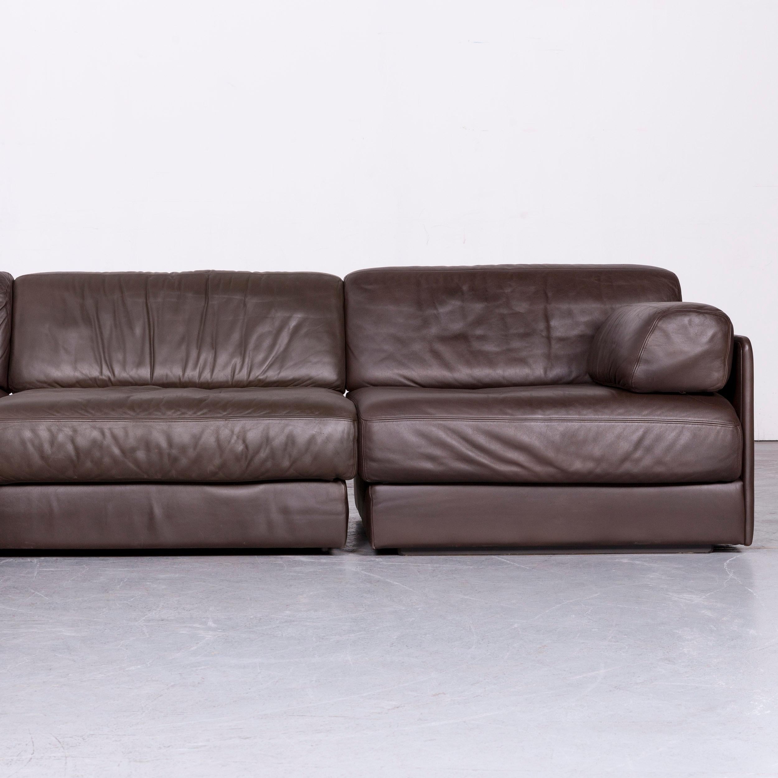 De Sede DS 76 Designer Sofa Brown Leather Corner Couch For Sale 3