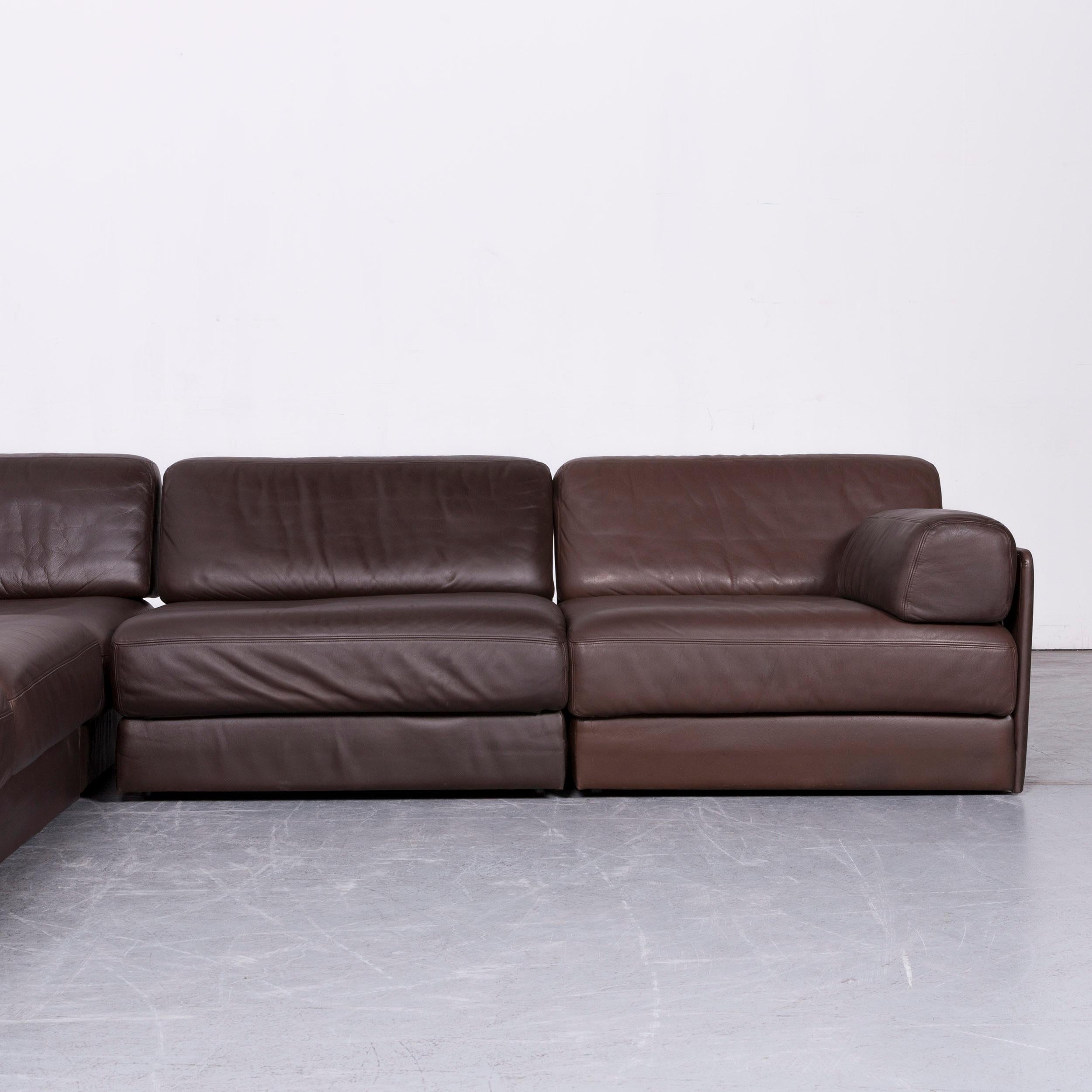 De Sede DS 76 Designer Sofa Brown Leather Corner Couch 3
