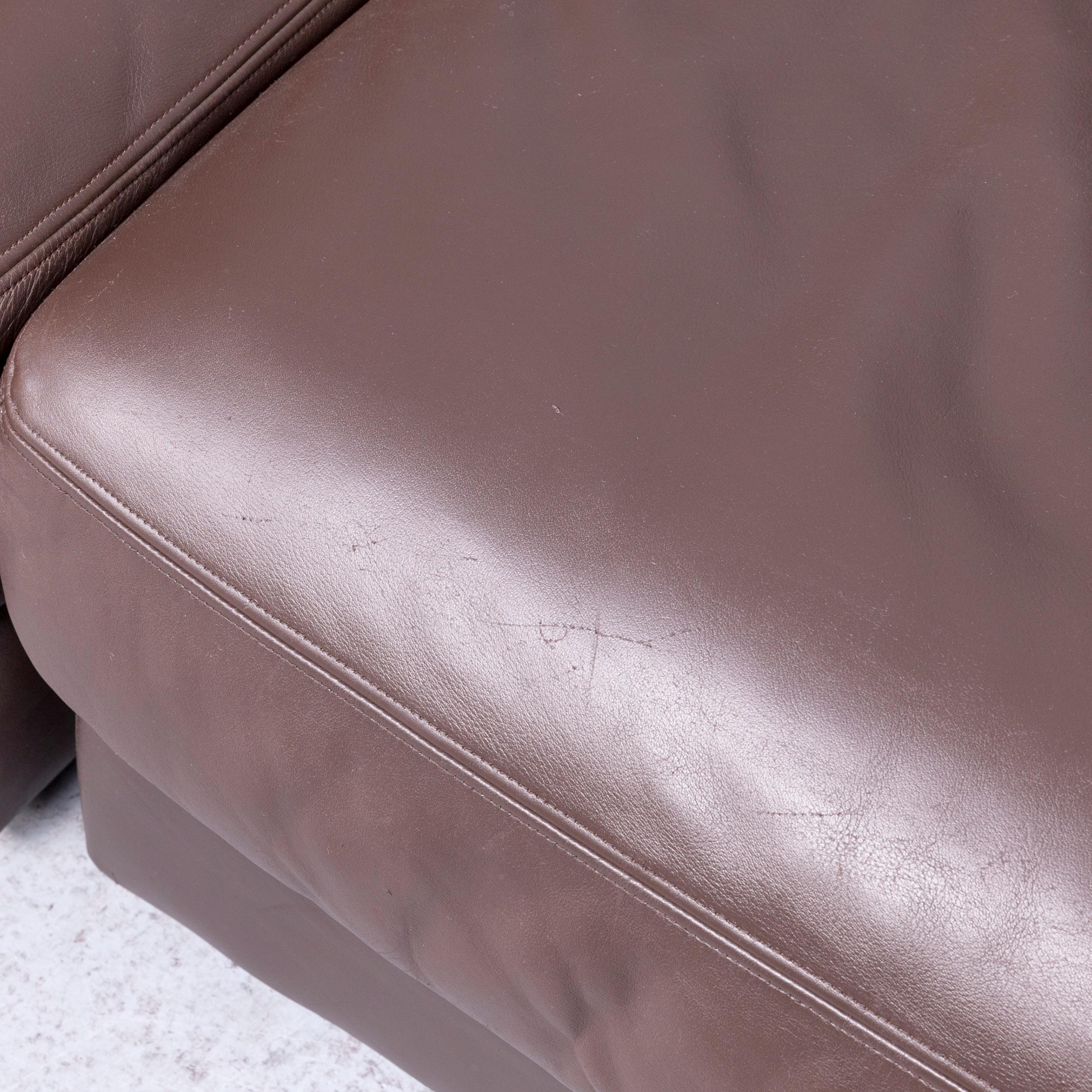 De Sede DS 76 Designer Sofa Brown Leather Corner Couch For Sale 4