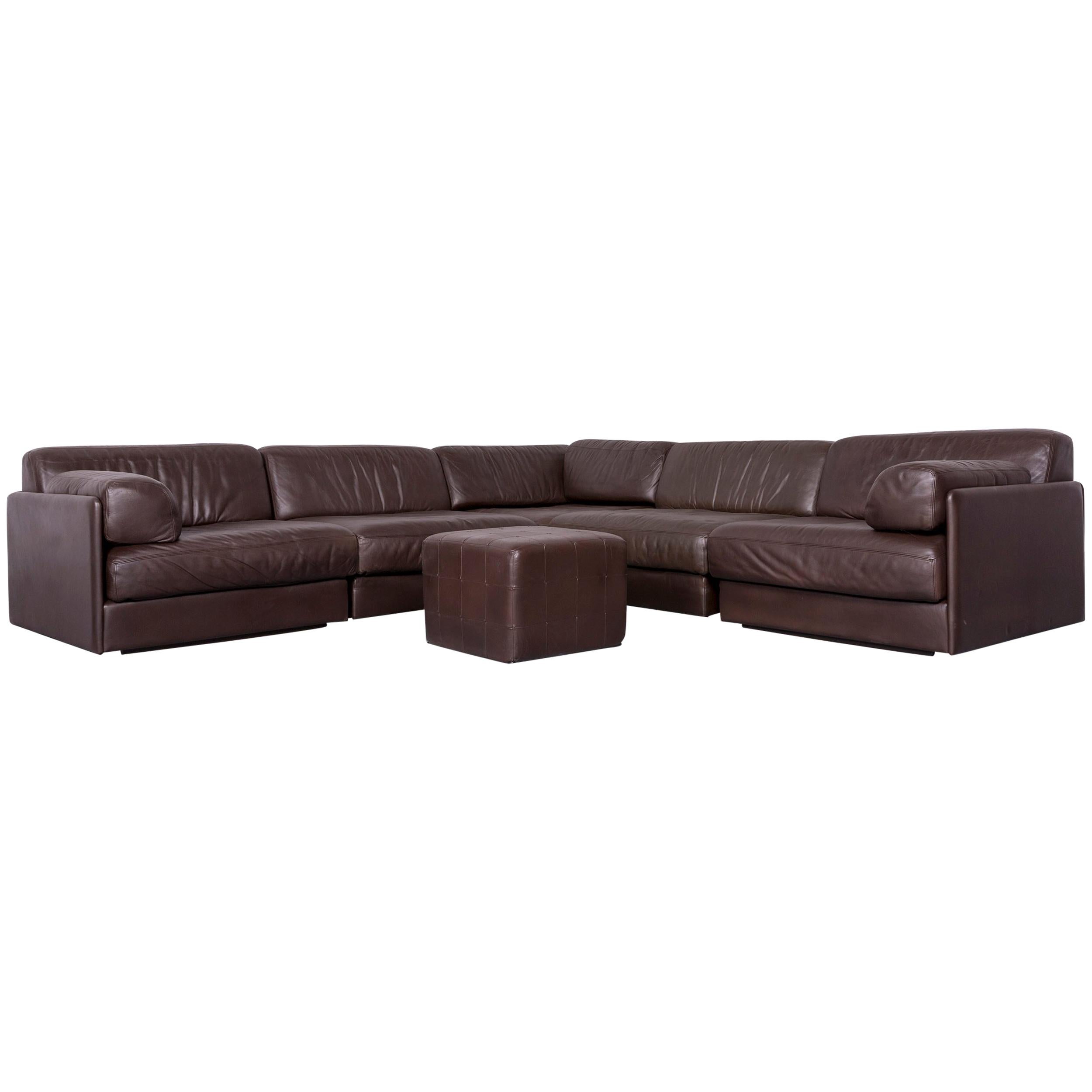 De Sede DS 76 Designer Sofa Brown Leather Corner Couch For Sale