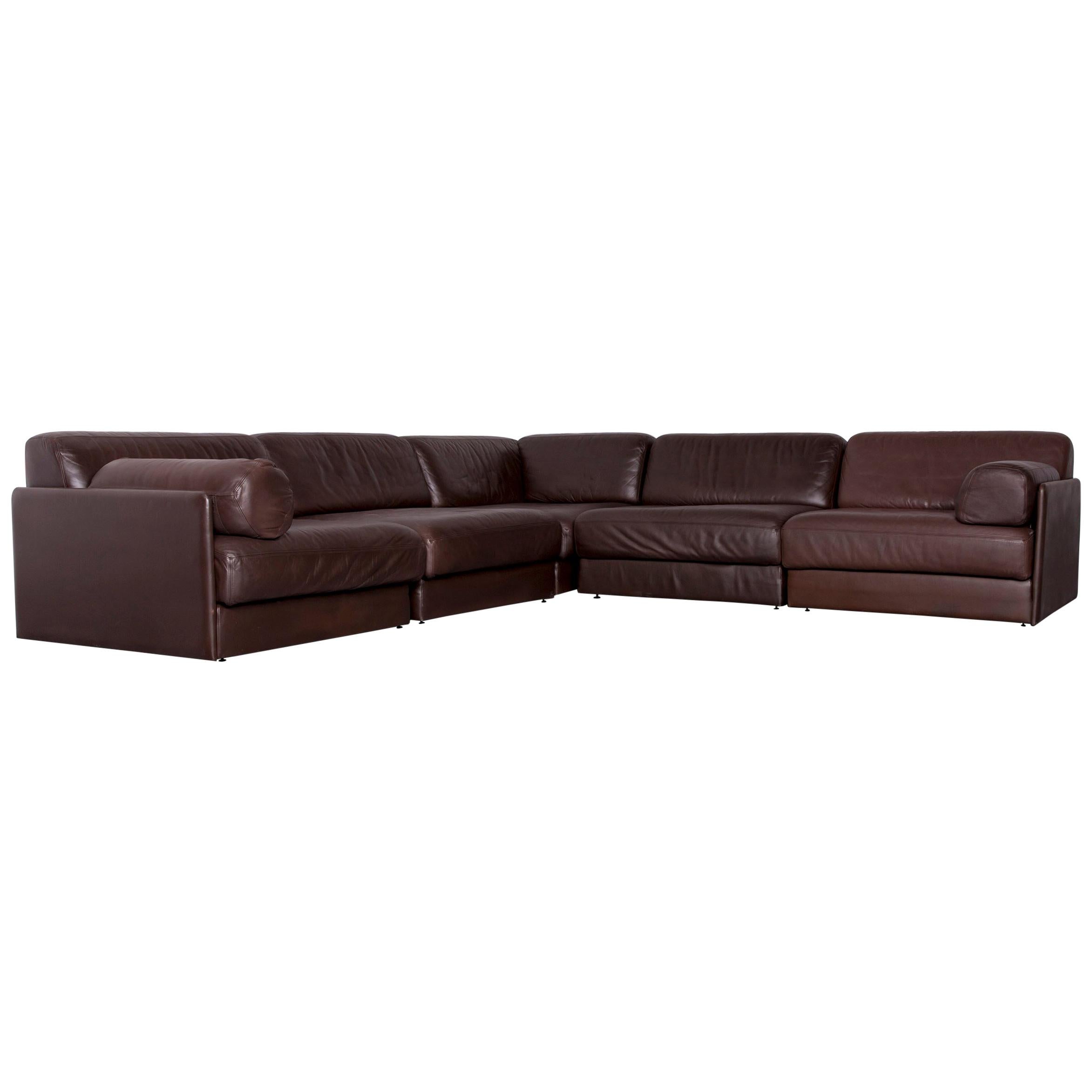 De Sede DS 76 Designer Sofa Brown Leather Corner Couch