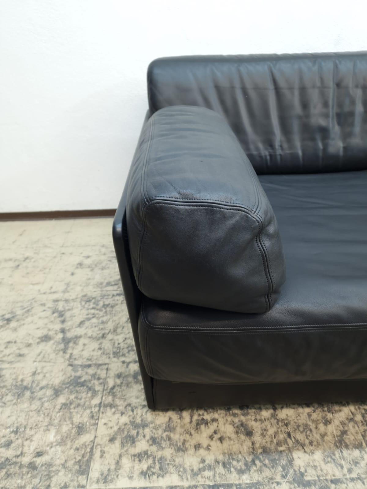 De Sede Ds 76 Echtledersofa Schwarz Schlafsofa Zweisitzer en venta 3