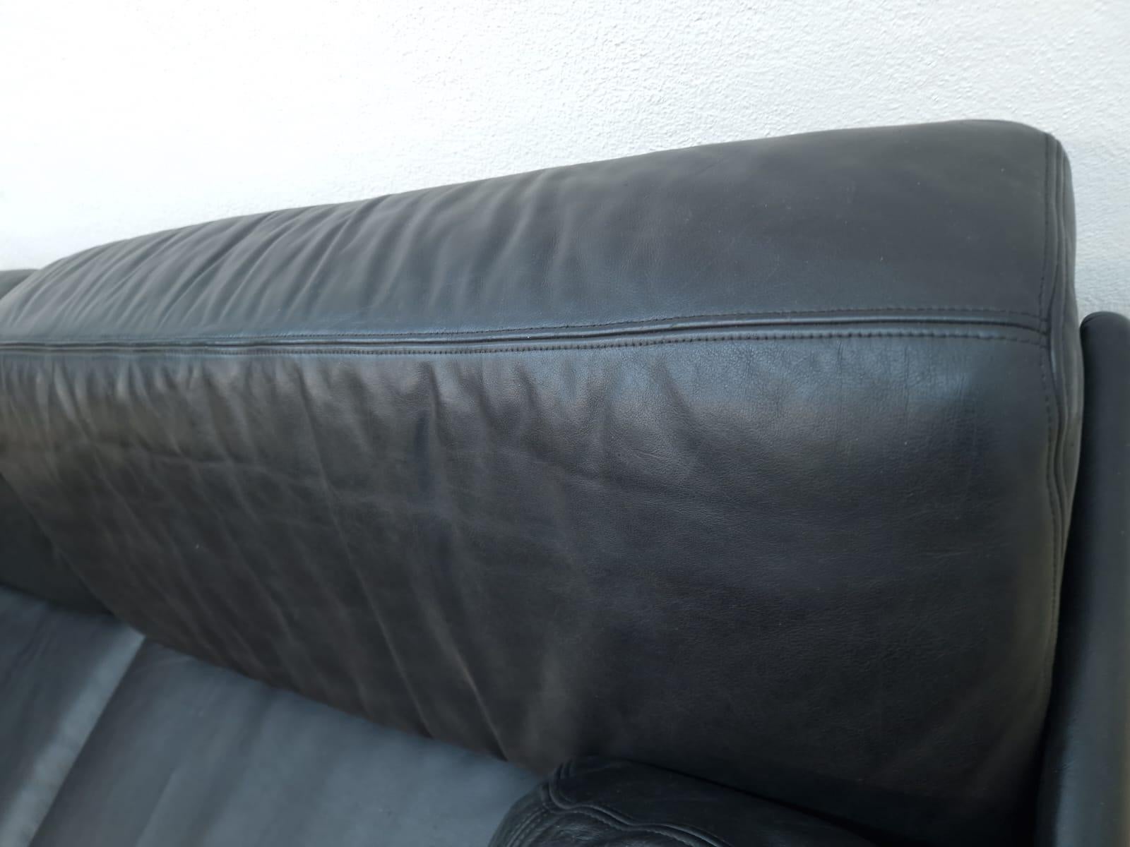 De Sede Ds 76 Echtledersofa Schwarz Schlafsofa Zweisitzer en venta 4