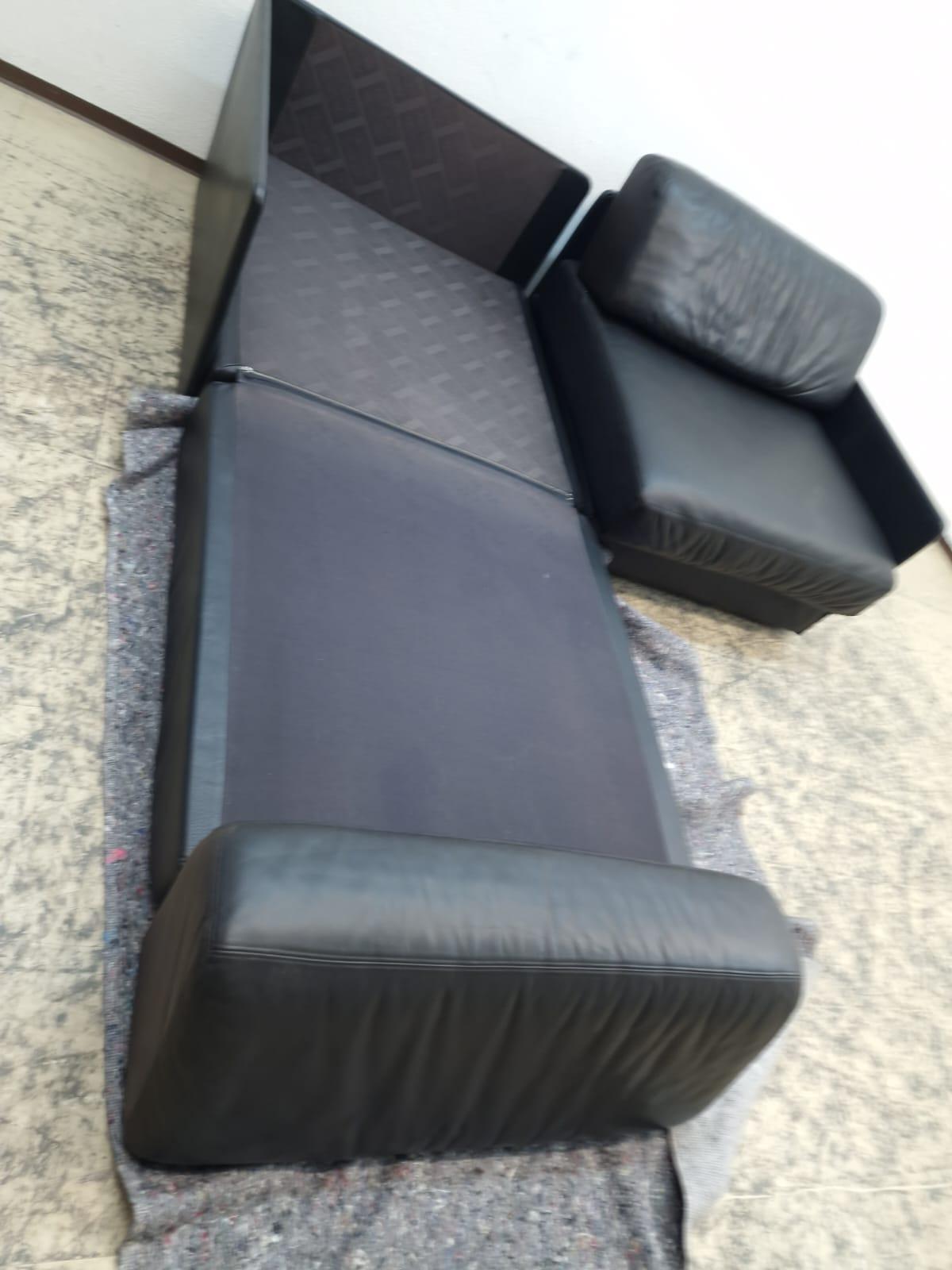 De Sede Ds 76 Echtledersofa Schwarz Schlafsofa Zweisitzer en venta 9
