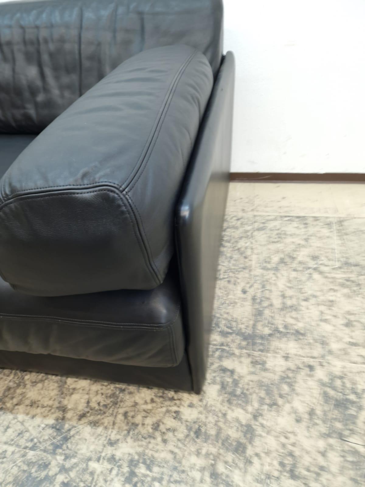 De Sede Ds 76 Echtledersofa Schwarz Schlafsofa Zweisitzer siglo XX en venta