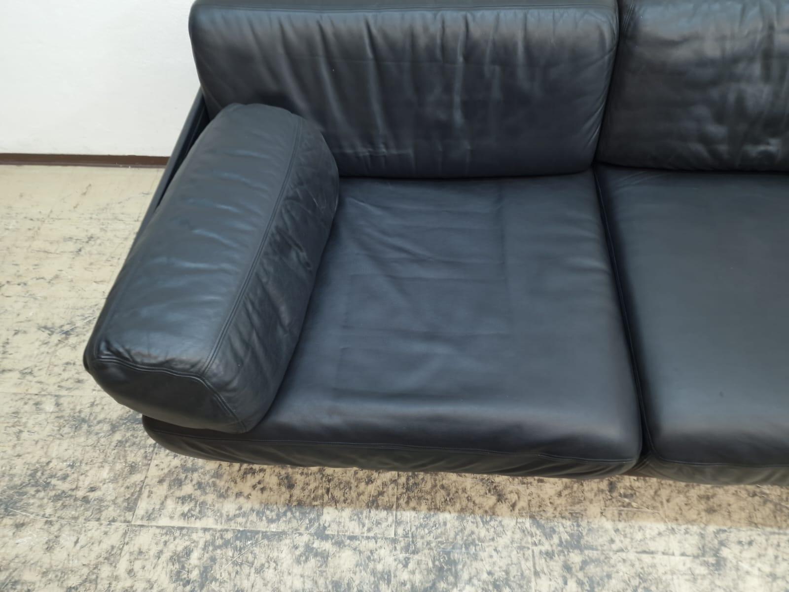 De Sede Ds 76 Echtledersofa Schwarz Schlafsofa Zweisitzer Cuero en venta