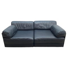 De Sede Ds 76 Echtledersofa Schwarz Schlafsofa Zweisitzer