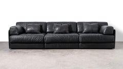 De Sede DS-76 Modular Sectional Sofa in Black Leather 1970s