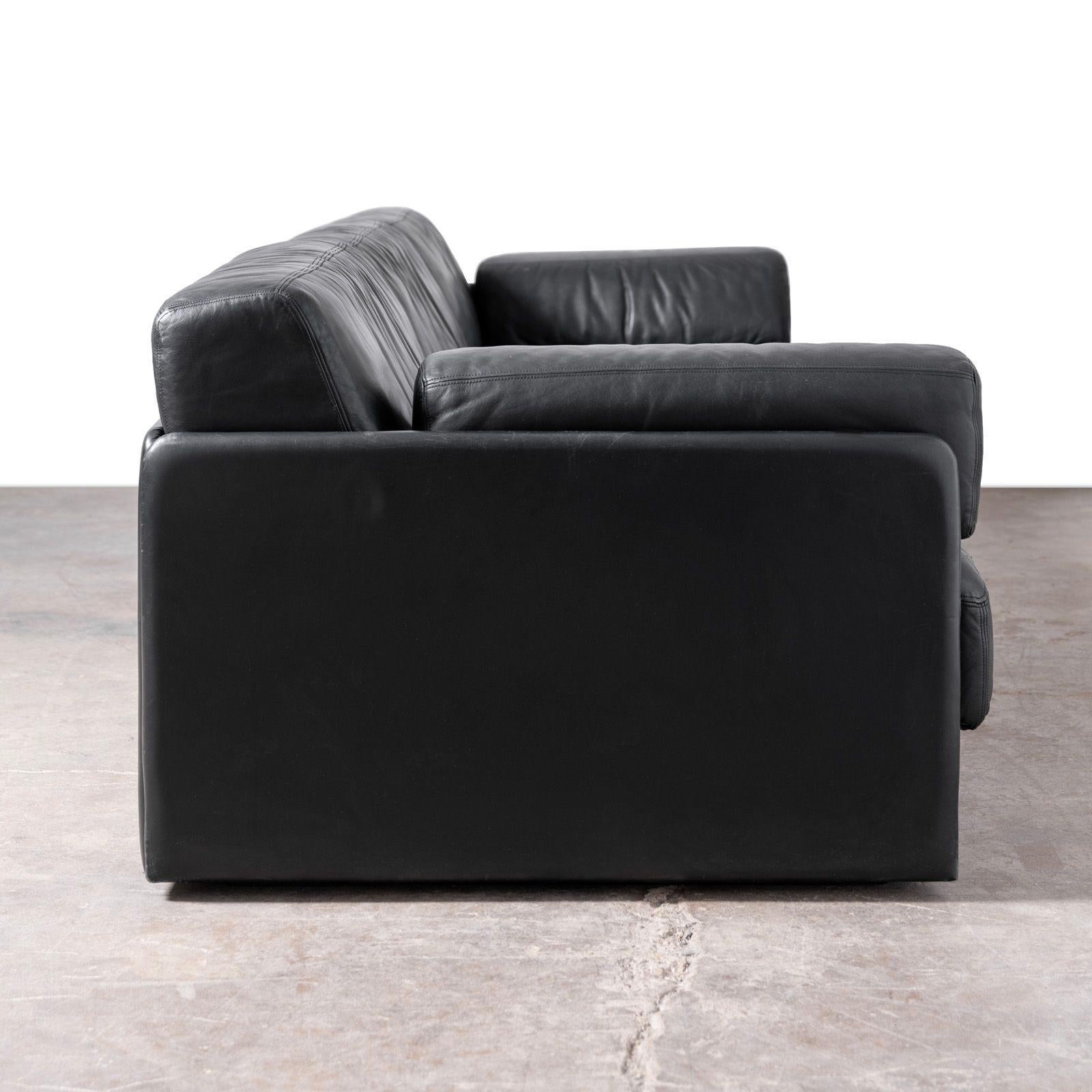 De Sede DS-76 Sofá seccional modular de cuero negro Años 70 1