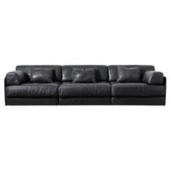 De Sede DS-76 Canapé sectionnel modulable en cuir noir 1970