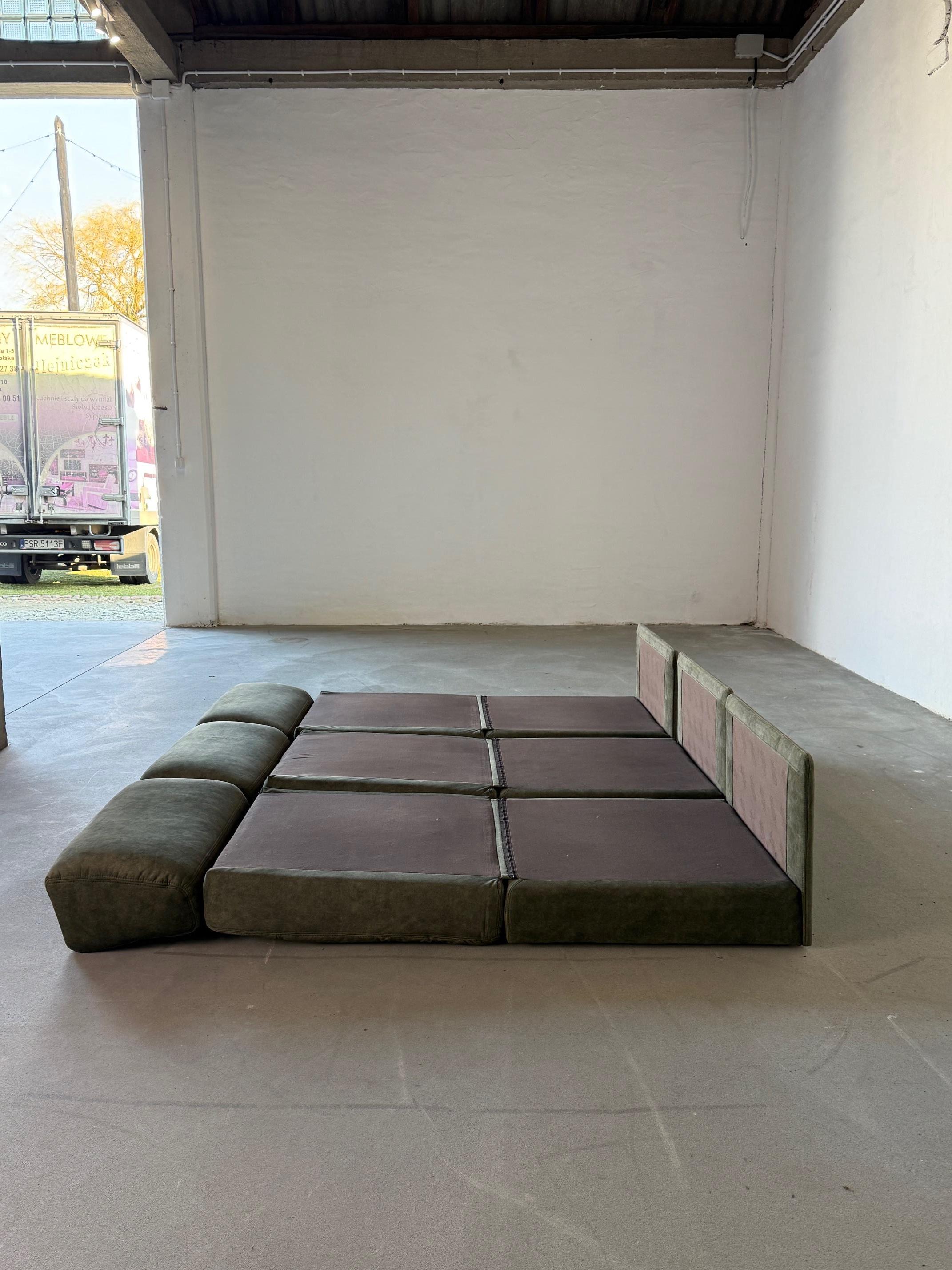 Velours De Sede DS-76 Canapé modulable - Configuration 3 places, restauré, tapisserie velours en vente