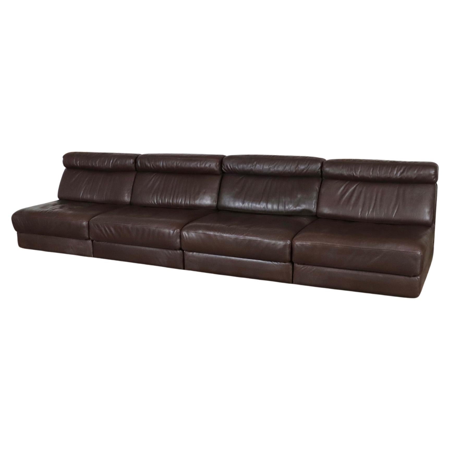 De Sede DS-77 Sofa Bed In Brown Leather, Switzerland 1970s