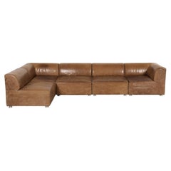 Canapé modulable de Sede DS-76 Style, 5 éléments, en cuir naturel
