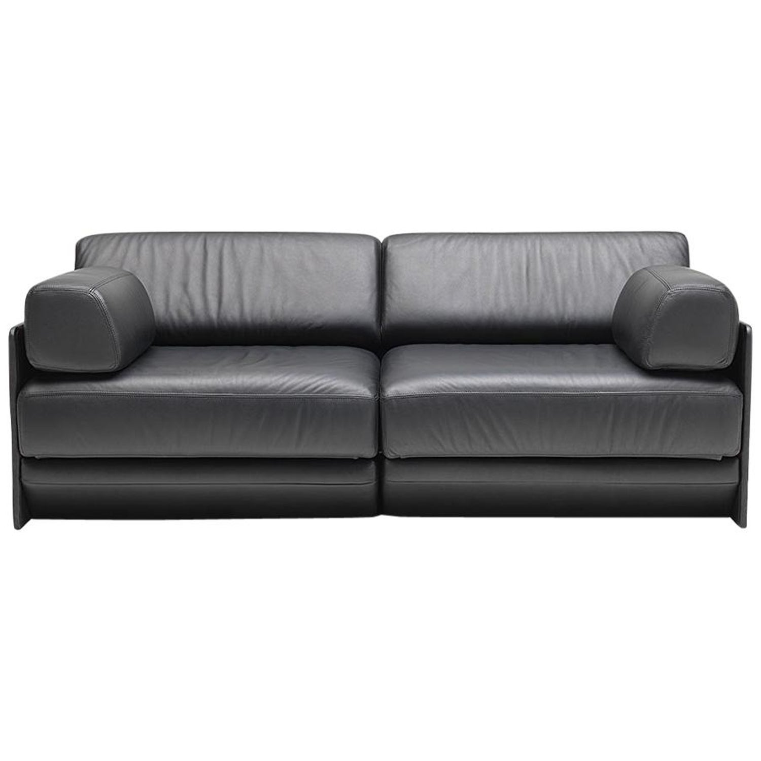 De Sede DS 76 Two-Seat Sofa Bed in Black Upholstery by De Sede Design Team  For Sale at 1stDibs