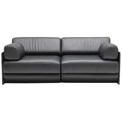 De Sede DS 76 Two-Seat Sofa Bed in Black Upholstery by De Sede Design Team