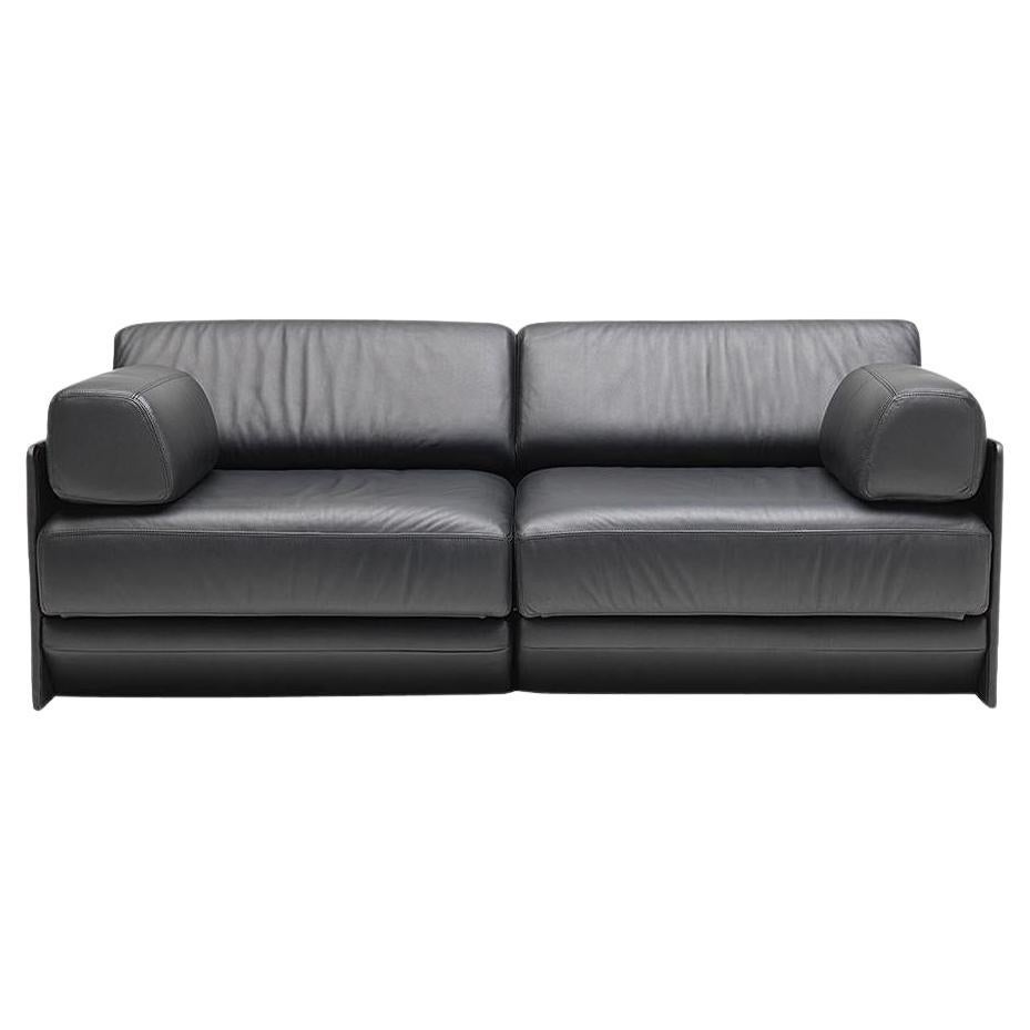 De Sede DS 76 Two-Seat Sofa Bed in Black Upholstery by De Sede Design Team For Sale