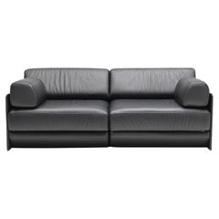 De Sede DS 76 Two-Seat Sofa Bed in Black Upholstery by De Sede Design Team