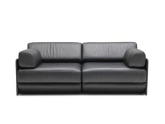 De Sede DS 76 Two-Seat Sofa Bed in Black Upholstery by De Sede Design Team