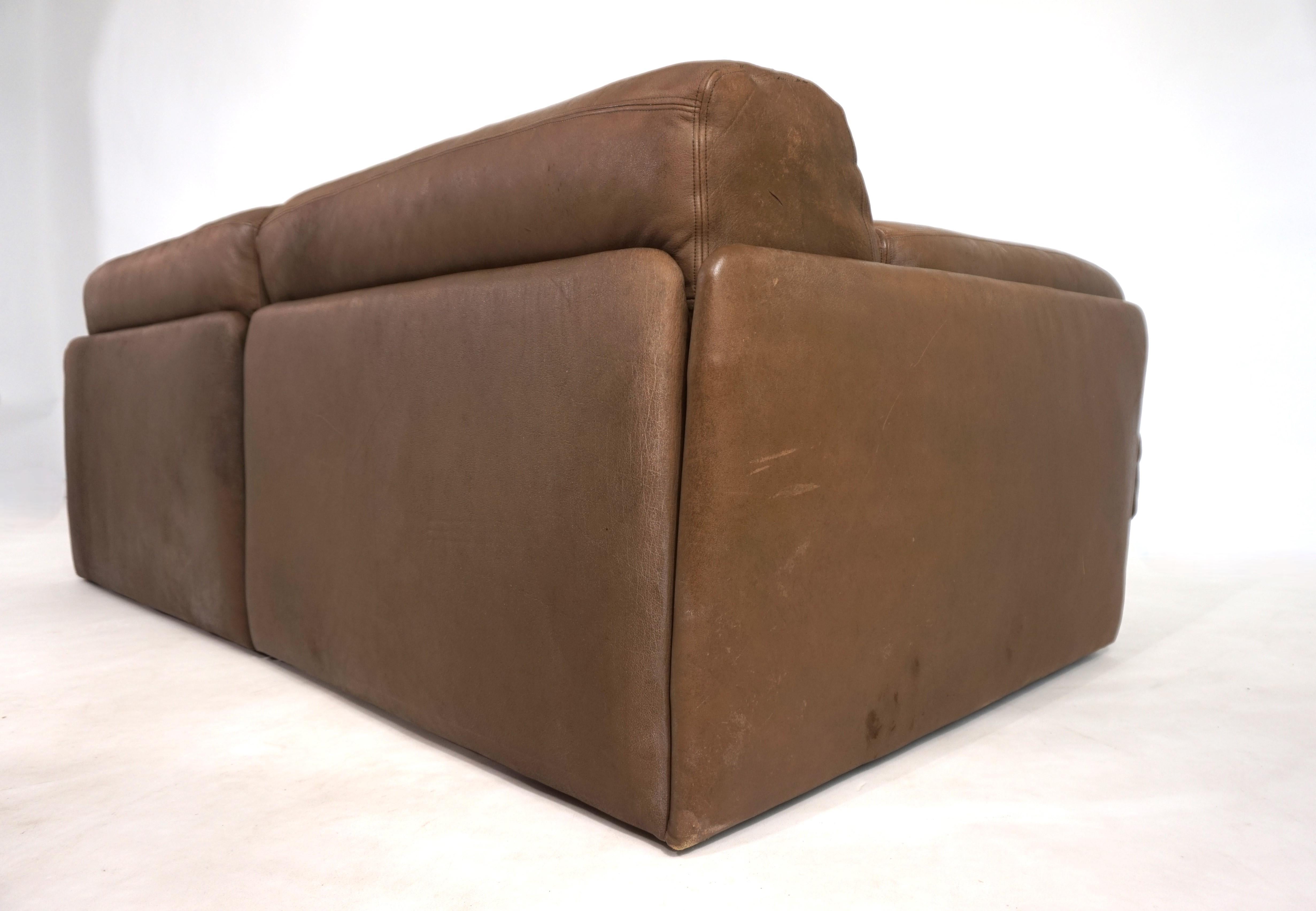 De Sede DS-76, zweisitziges Ledersofa, 1970 im Angebot 4