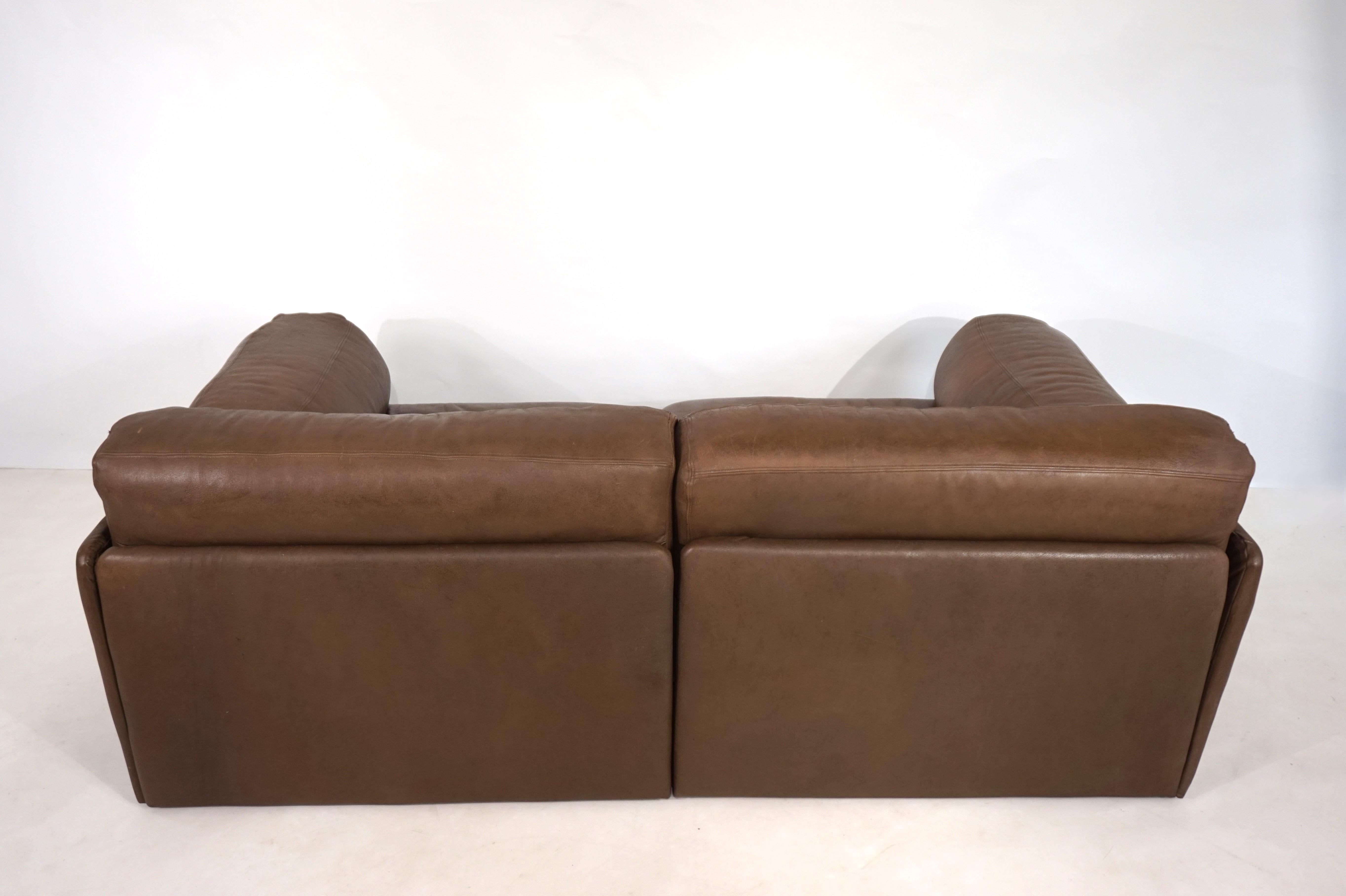 De Sede DS-76, zweisitziges Ledersofa, 1970 im Angebot 5