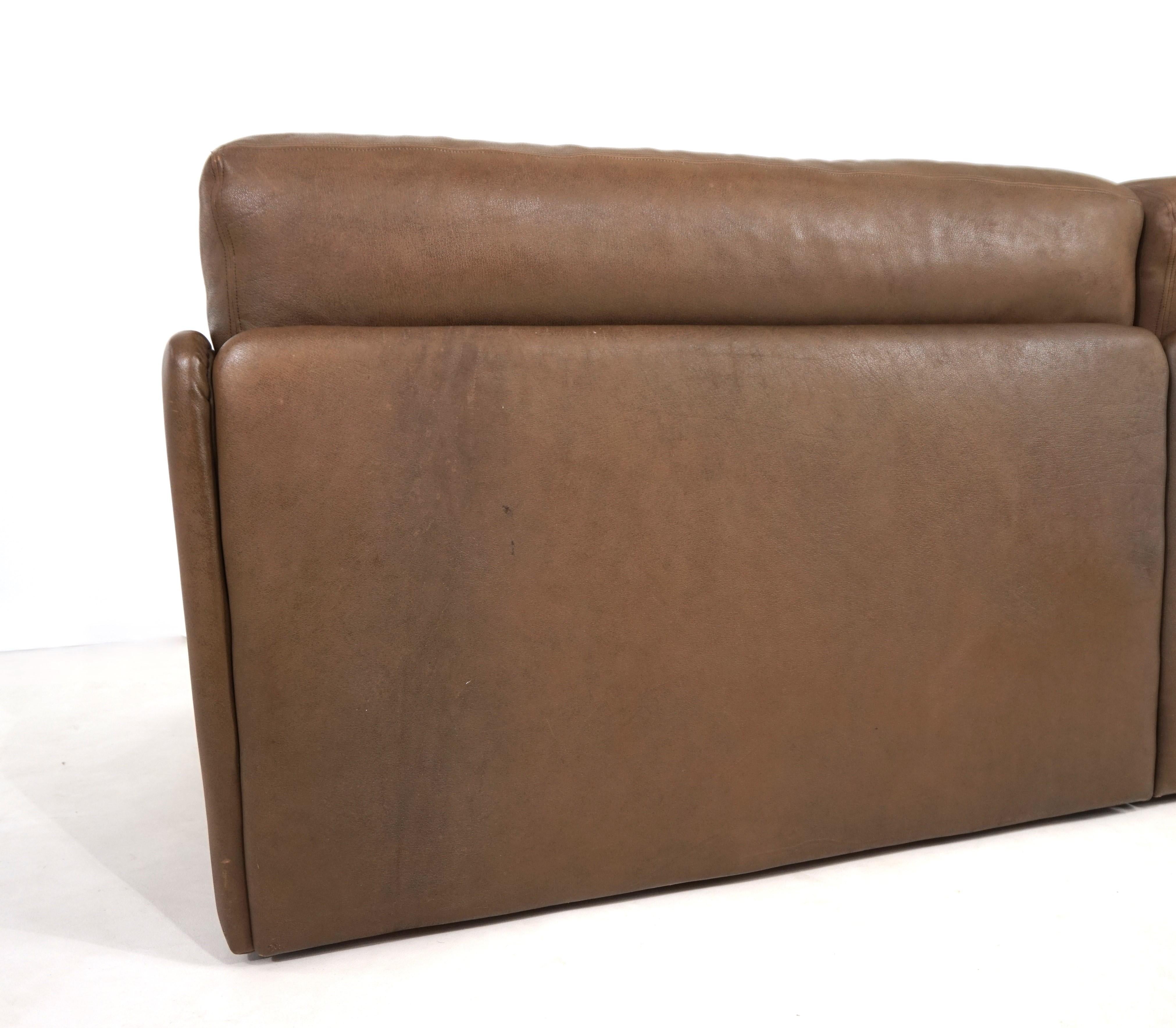 De Sede DS-76, zweisitziges Ledersofa, 1970 im Angebot 6