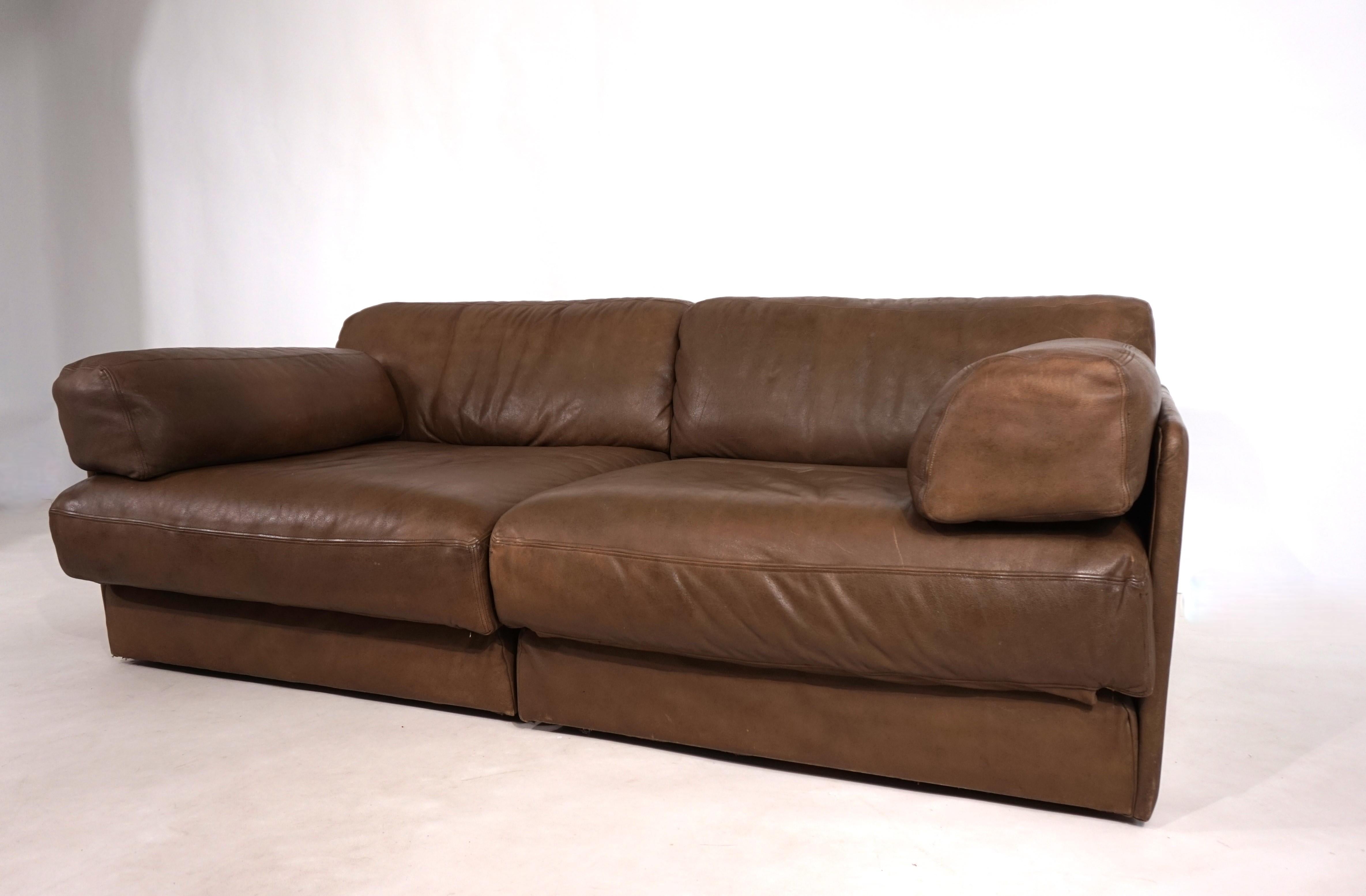 De Sede DS-76, zweisitziges Ledersofa, 1970 im Angebot 8