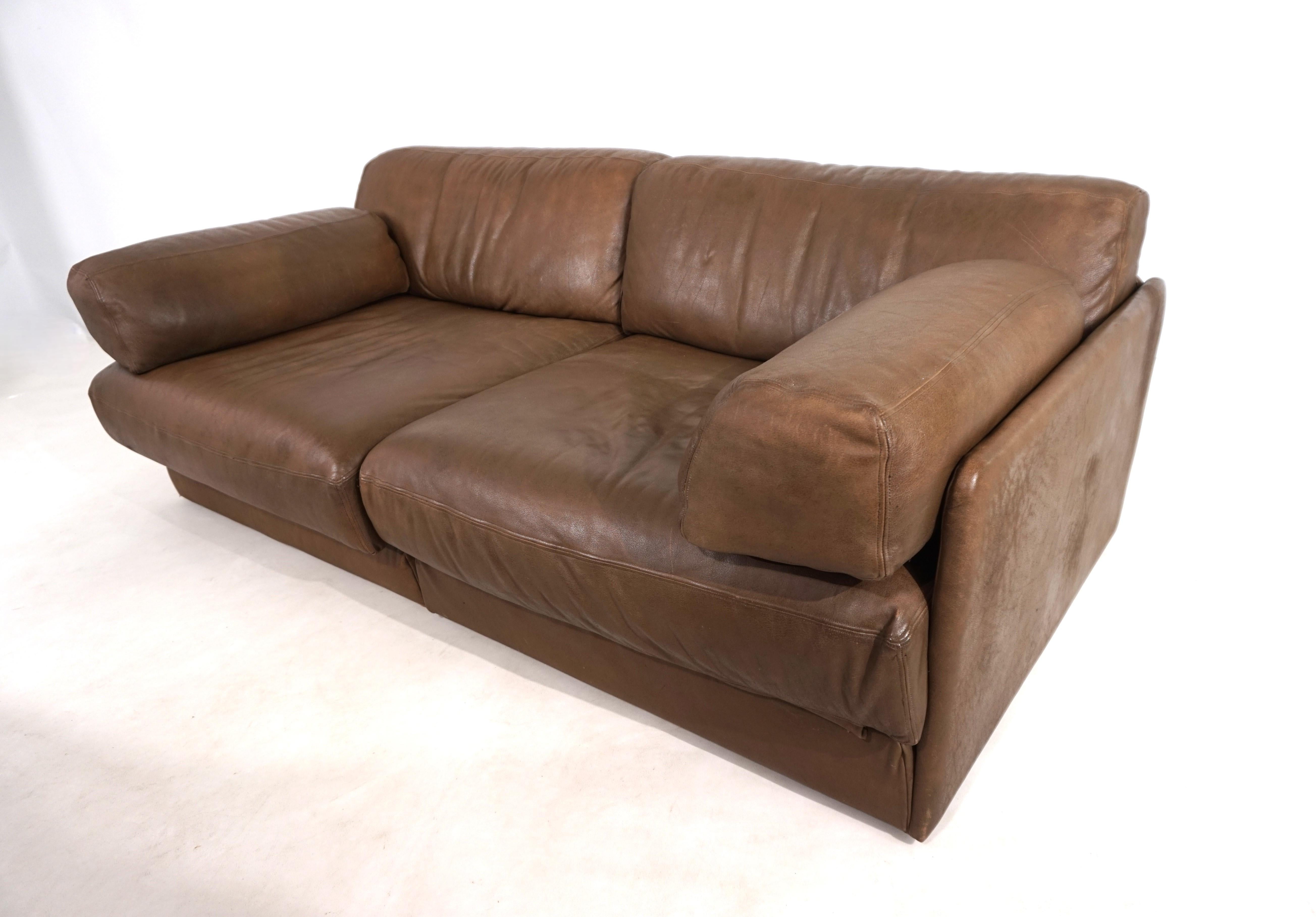 De Sede DS-76, zweisitziges Ledersofa, 1970 im Angebot 13