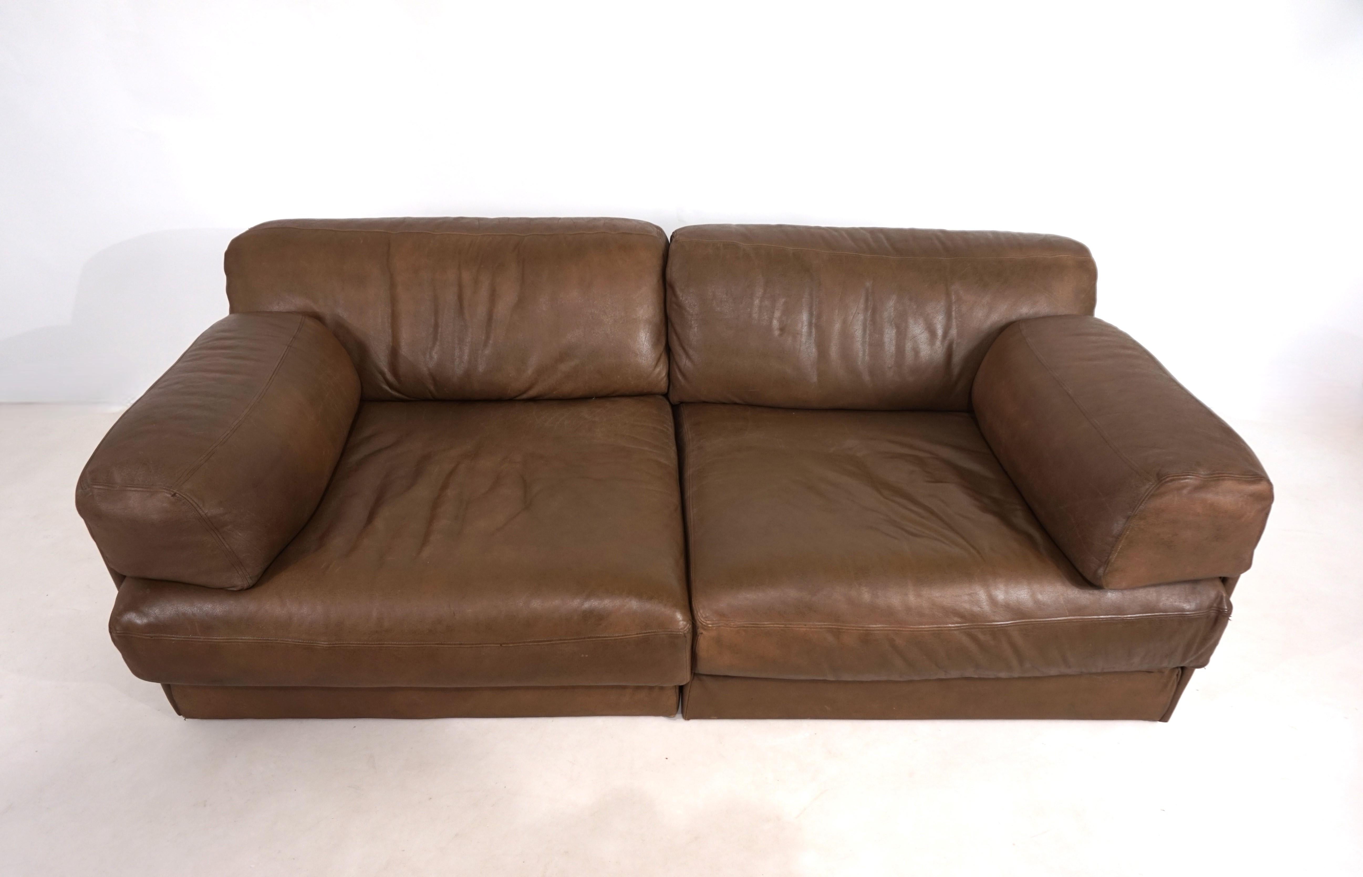 De Sede DS-76, zweisitziges Ledersofa, 1970 im Angebot 14