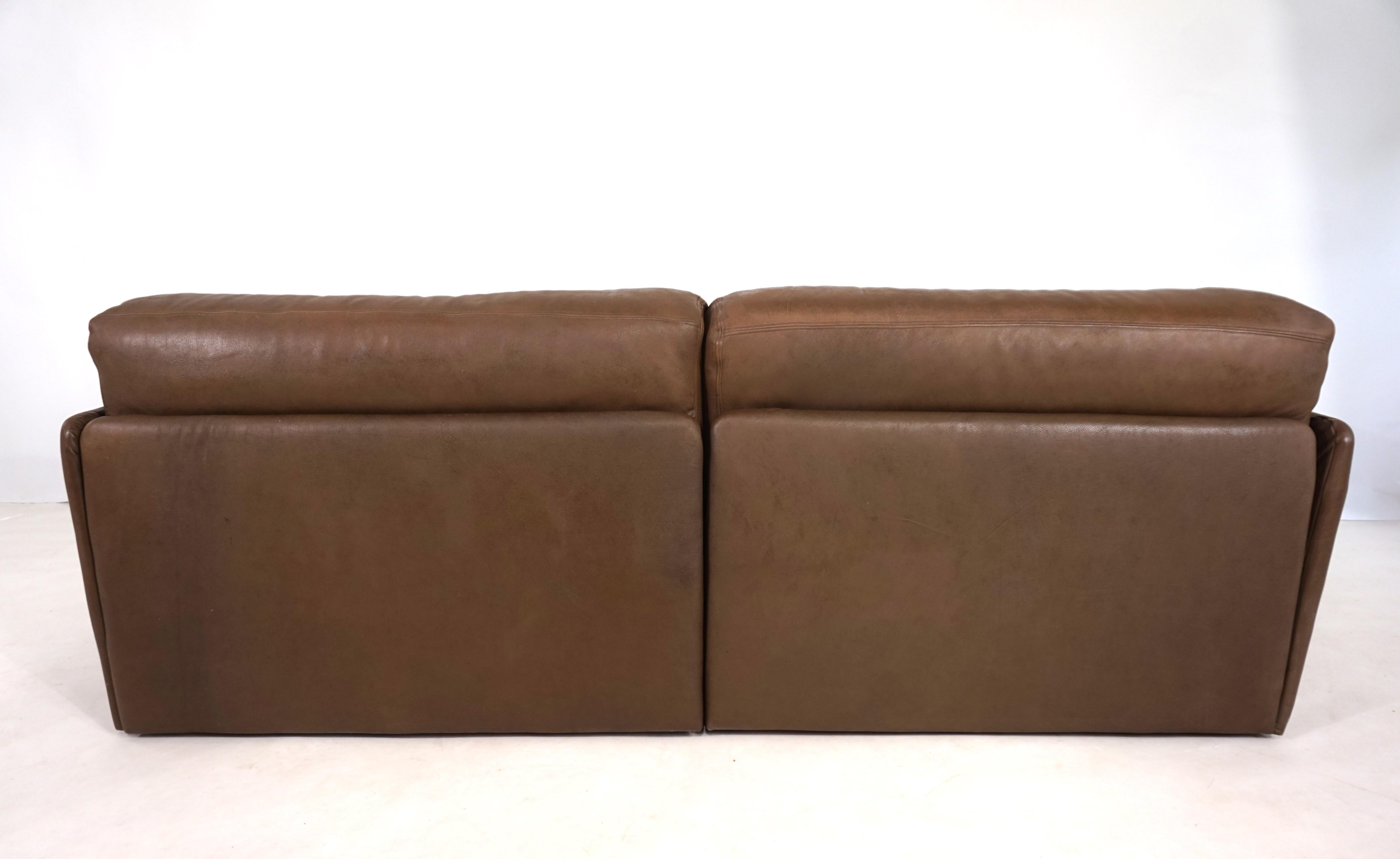 De Sede DS-76, zweisitziges Ledersofa, 1970 im Zustand „Gut“ im Angebot in Ludwigslust, DE