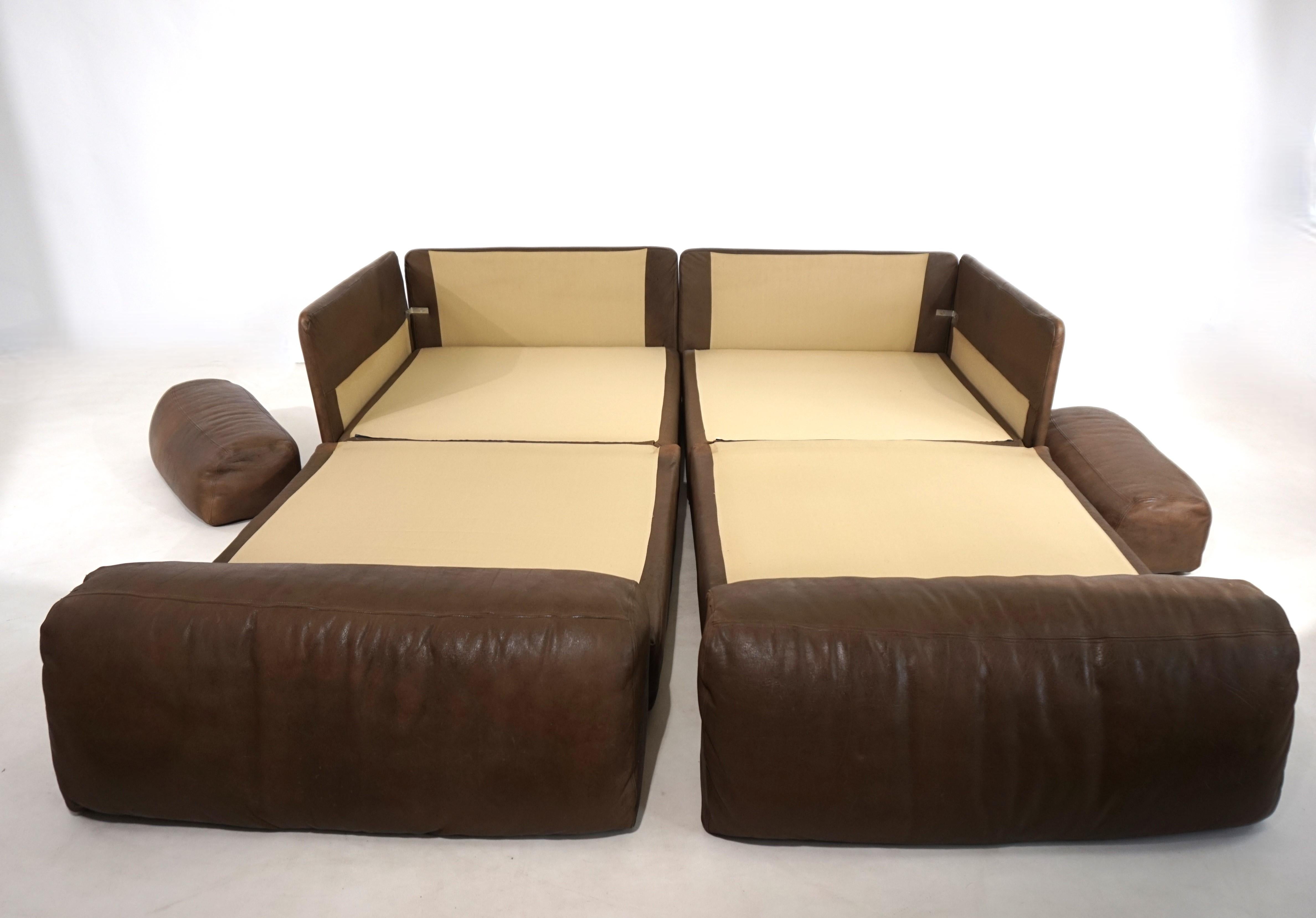 De Sede DS-76, zweisitziges Ledersofa, 1970 im Angebot 1