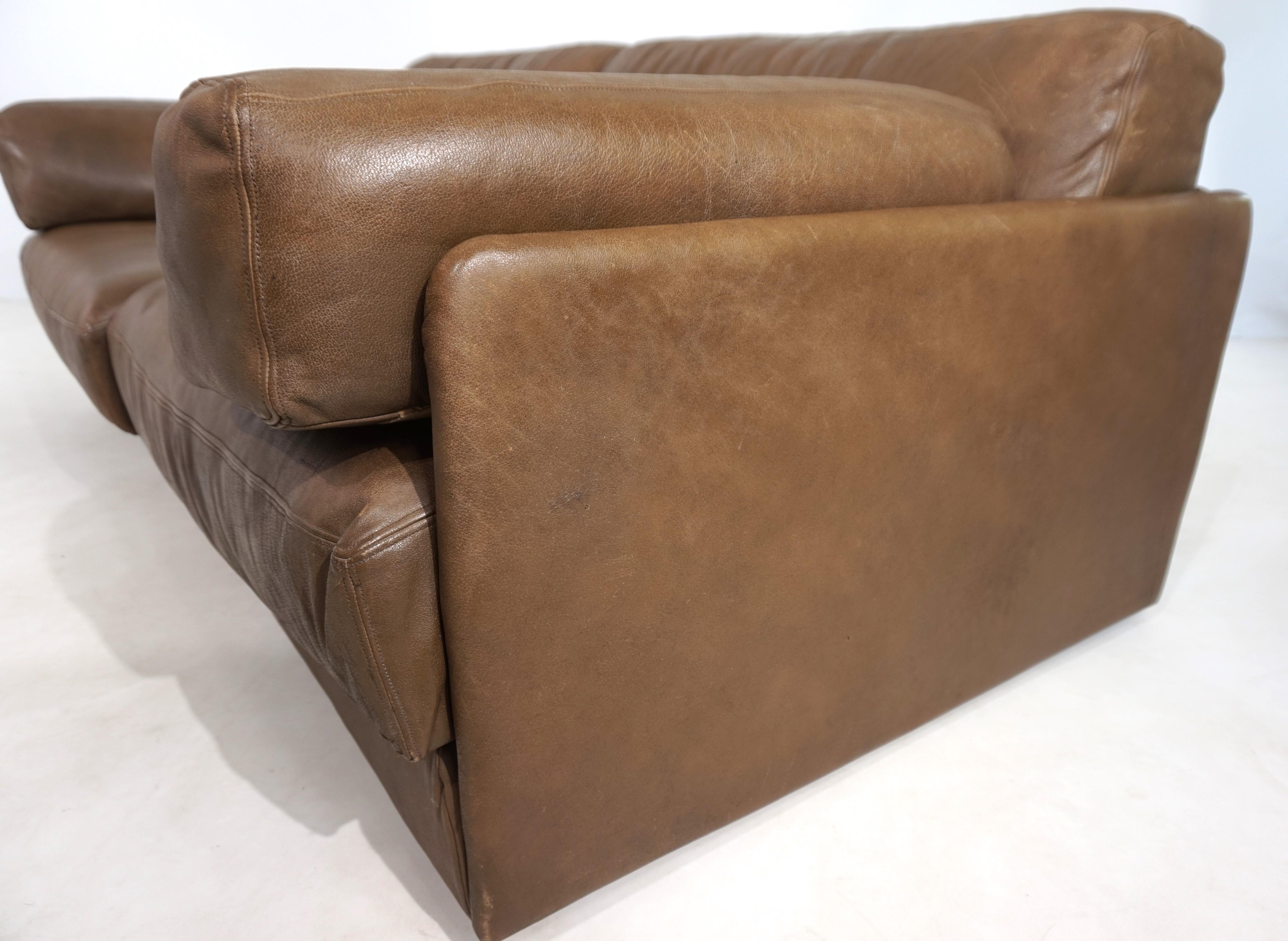 De Sede DS-76, zweisitziges Ledersofa, 1970 im Angebot 2