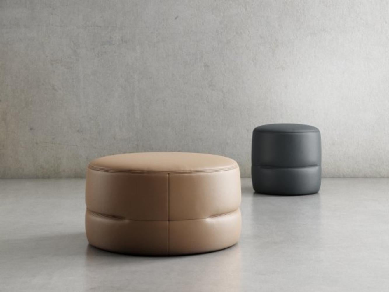 Suisse Petit pouf De Sede DS-760 en tissu taupe de Geckeler Michels en vente