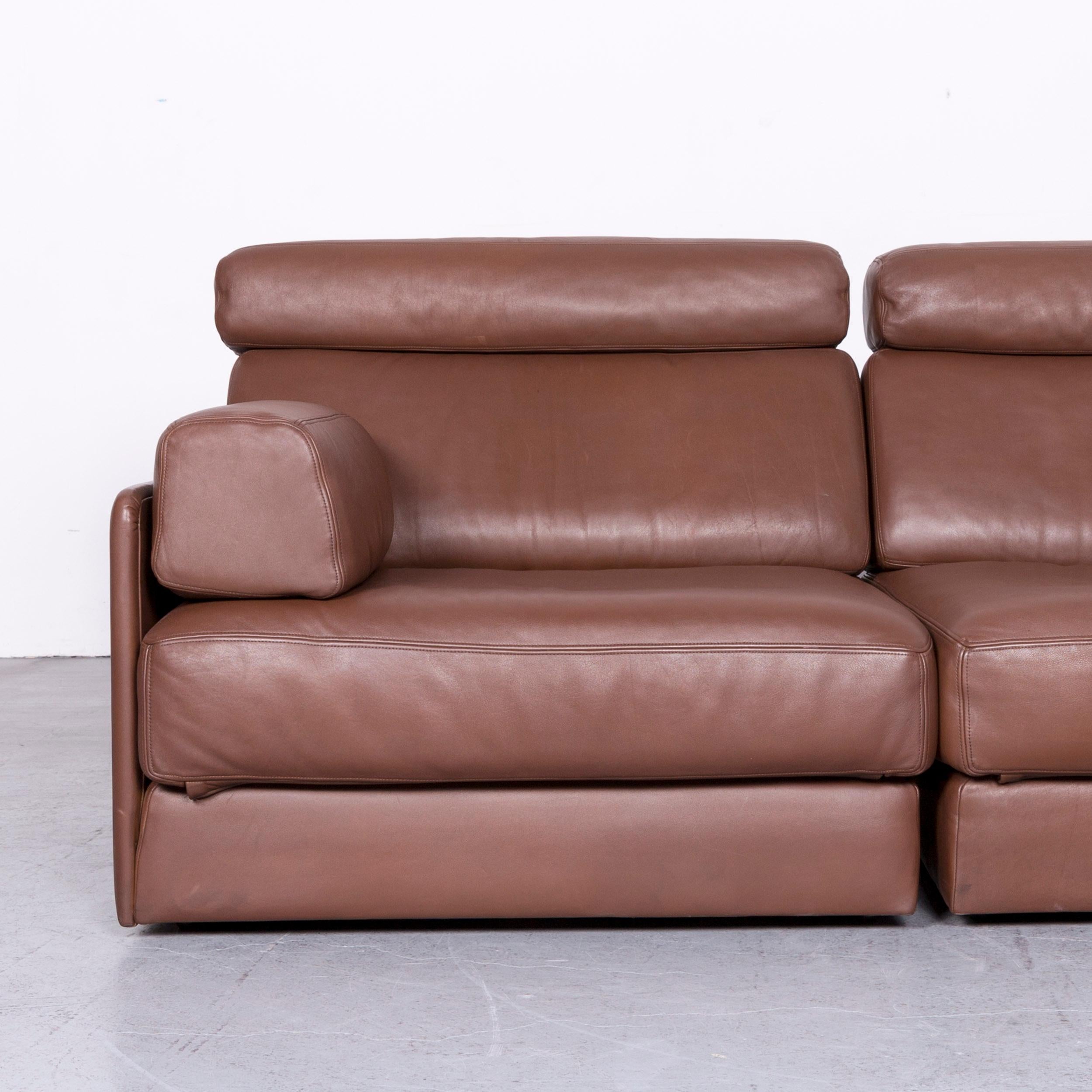 De Sede Ds 77 Designer Leather Sofa Brown Two-Seat Couch In Good Condition For Sale In Cologne, DE