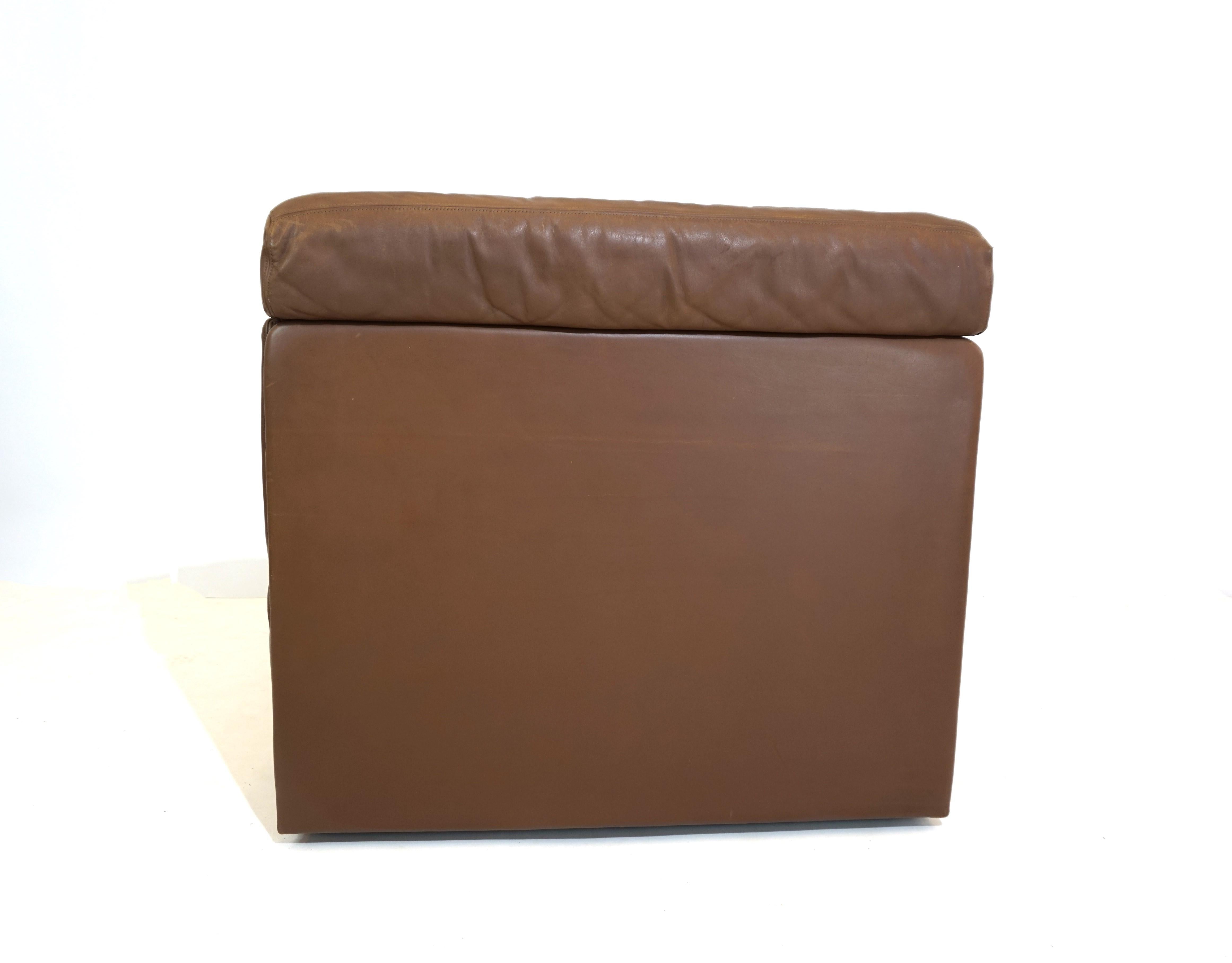 De Sede DS 77 leather modular sofa with ottoman 10