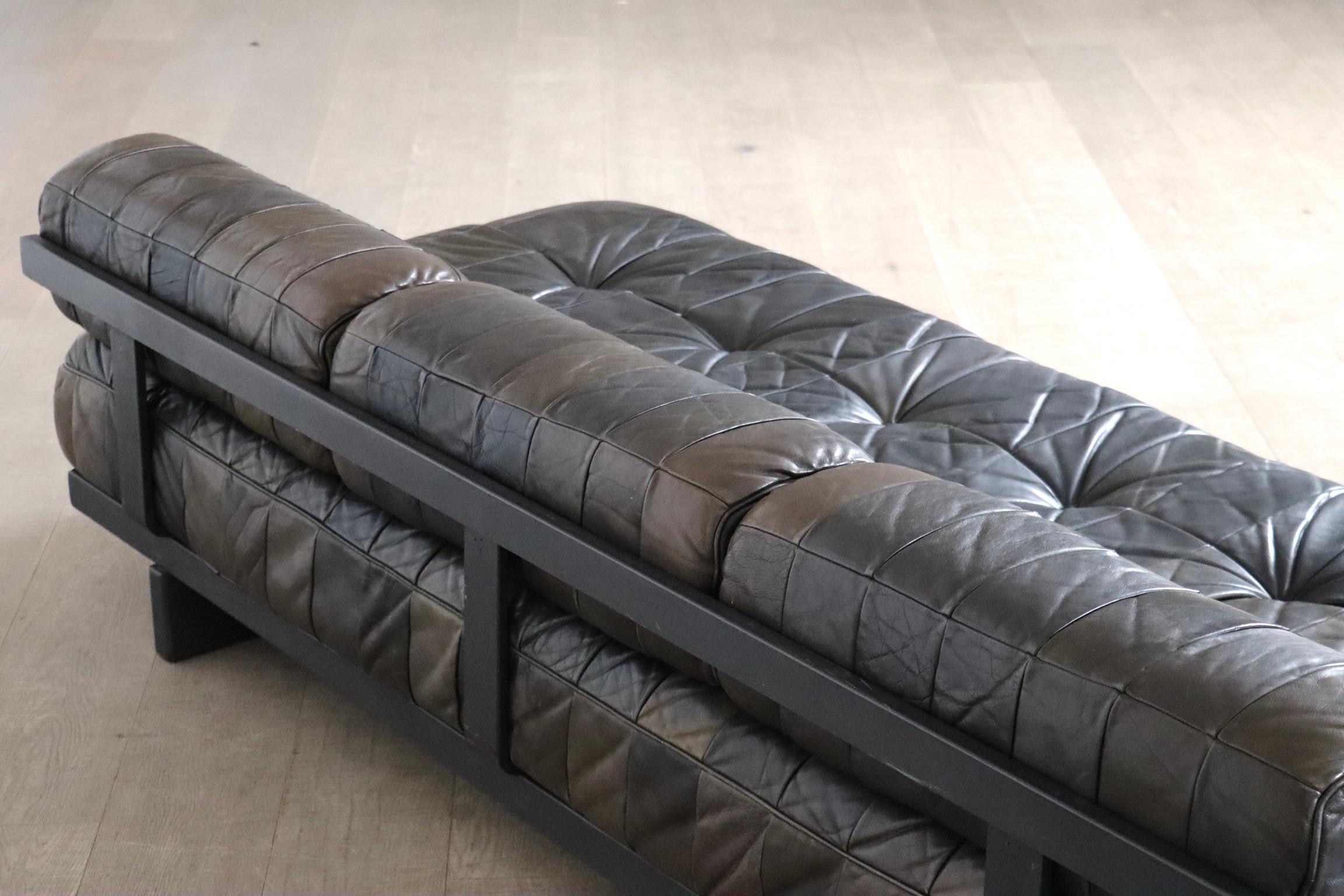 De Sede DS-80 daybed in brown patchwork leather, Switzerland 1970s 9